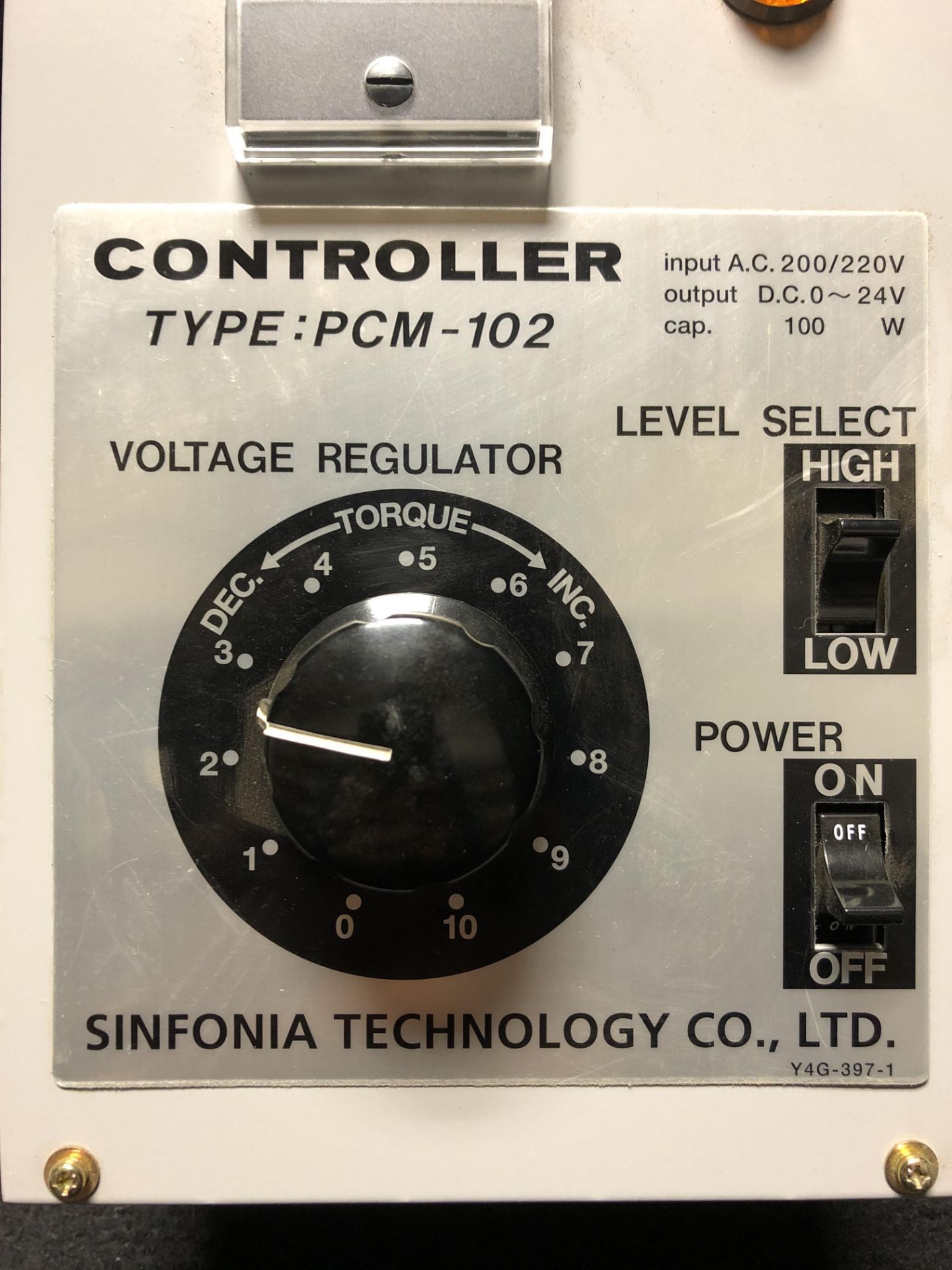 SINFONIA PCM-102 CONTROLLER, INPUT: AC200/220V 50/60Hz, 100W, OUTPUT: DC 0-12V/0-24V - Image 5 of 5