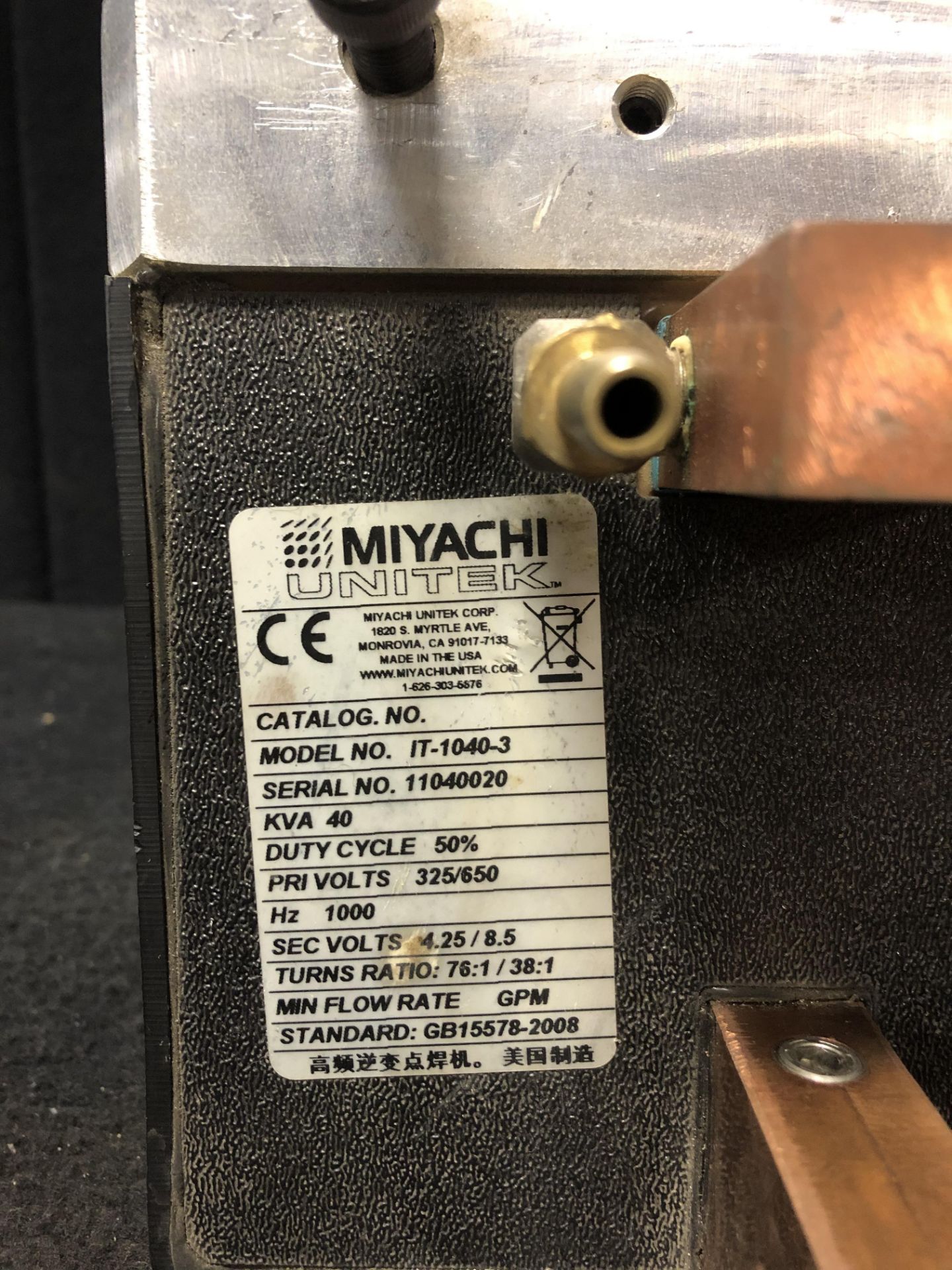 AMADA MIYACHI IT-4040HF-3 INVERTER TRANSFORMER 40kVA W/ GEMS FLOW SWITCH 26198 - Image 4 of 4