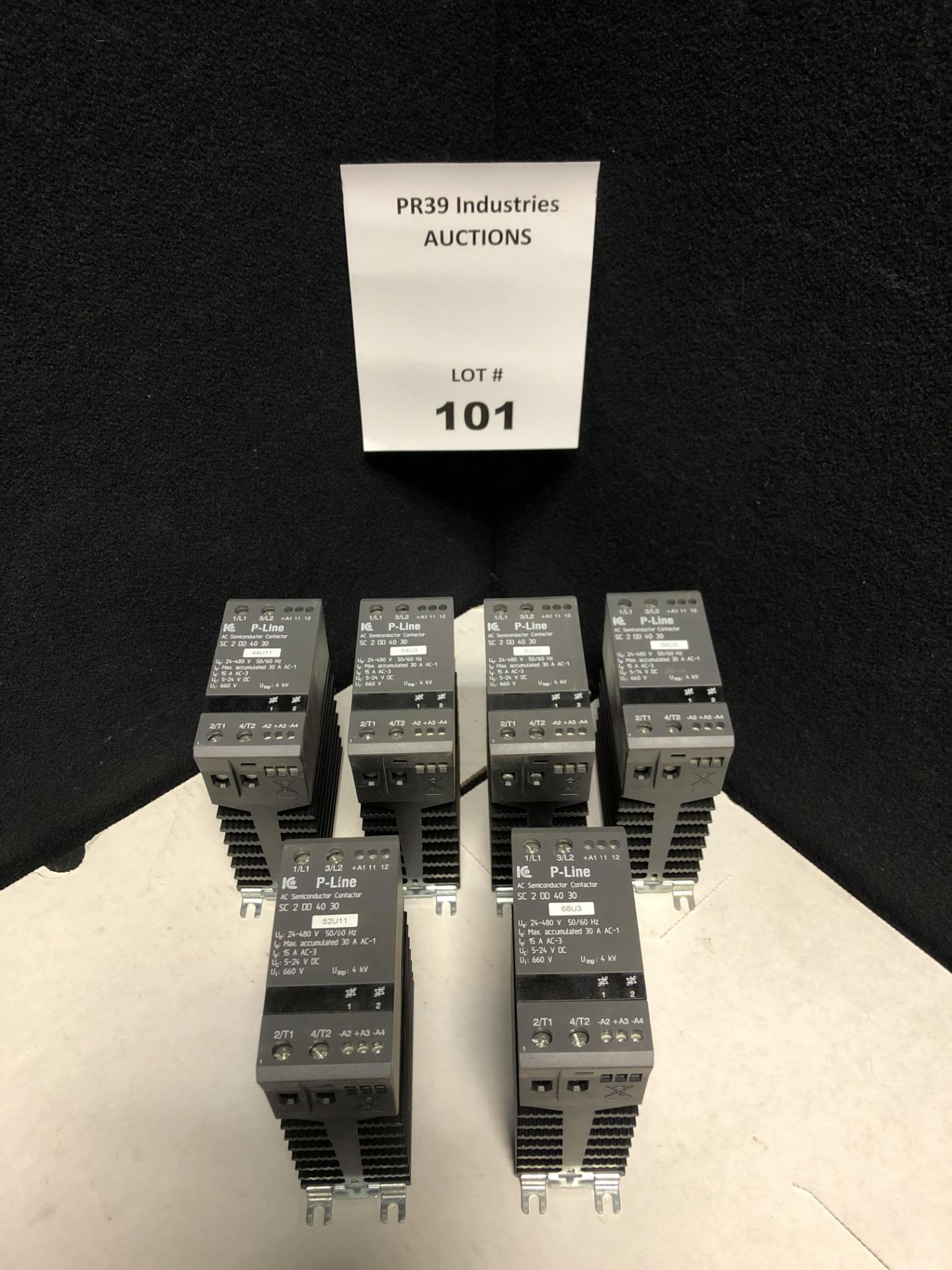 LOT OF 6 - IC ELECTRONIC P-Line SC-2-DD-4030 SEMICONDUCTOR CONTACTOR 2Ø, 480V AC, 30A