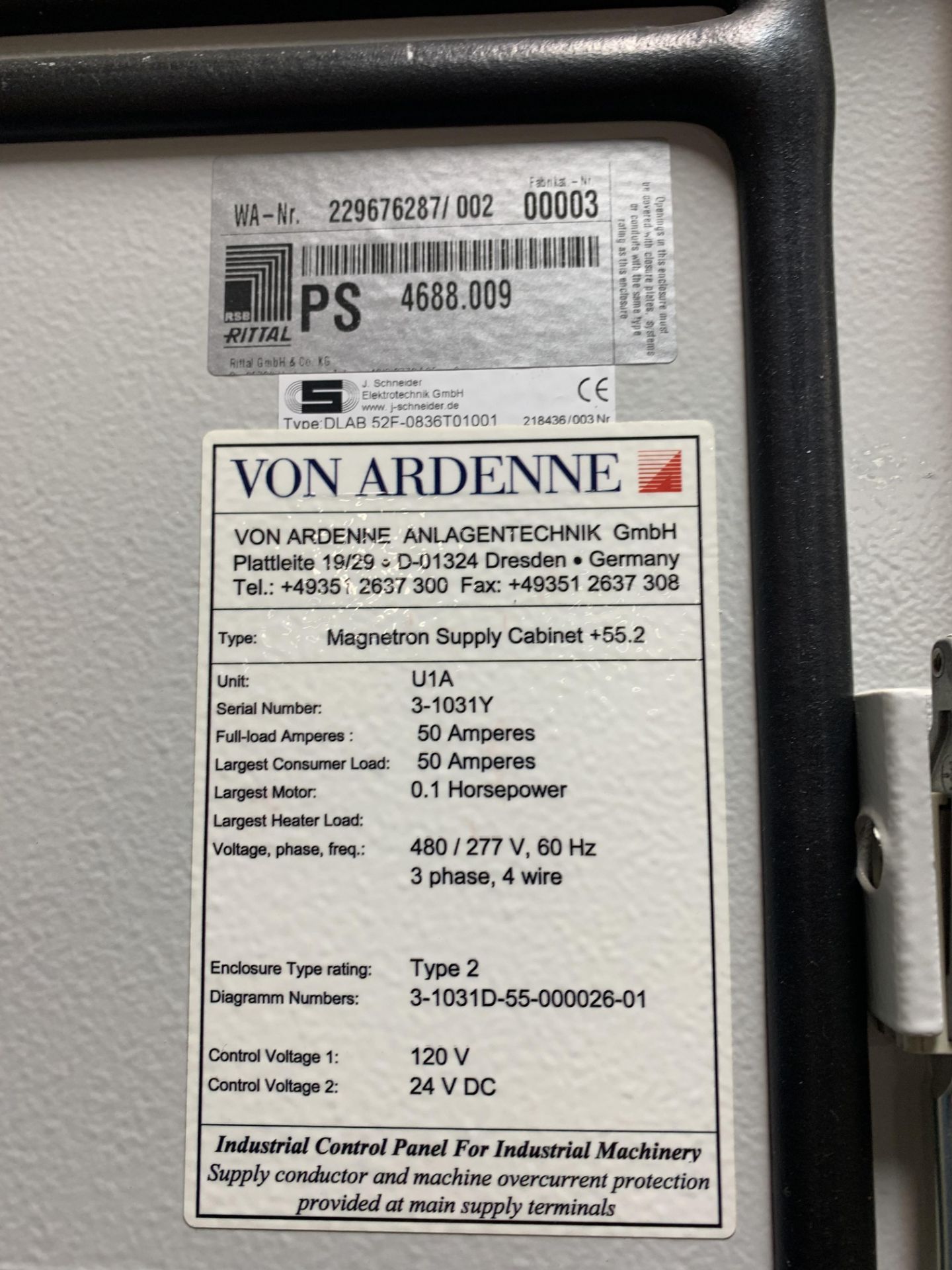 USED -TRUMPF HUTTINGER ELEKTRONIK GMBH TIG 30 DC PLUS 400V 48A 30KW POWER SUPPLY - Image 7 of 7