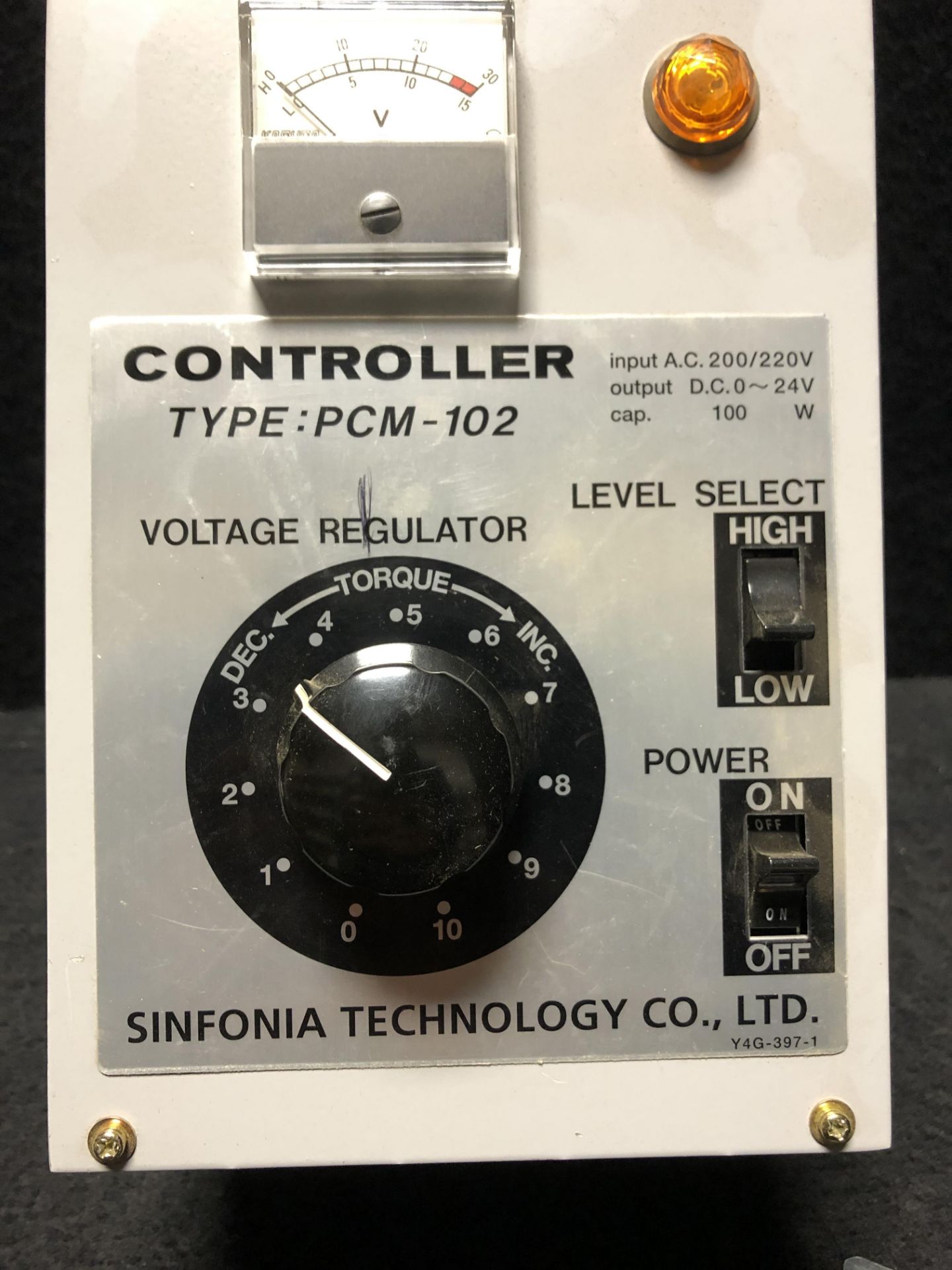 SINFONIA PCM-102 CONTROLLER, INPUT: AC200/220V 50/60Hz, 100W, OUTPUT: DC 0-12V/0-24V - Image 5 of 5