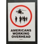 BANKSY 'AMERICANS WORKING OVERHEAD'-STICKER