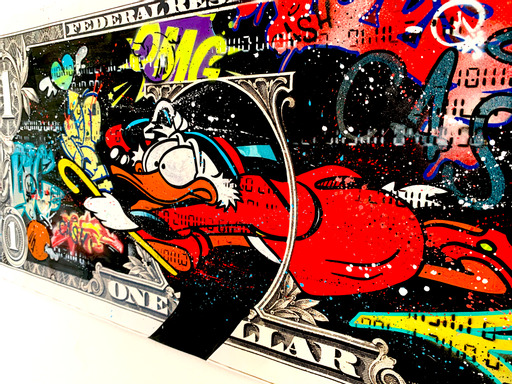 MOABIT ' RUNNING FROM STREET ART'(Scrooge running Trought the dollar )'-2021-ORIGINAL 1/1 - Image 6 of 14