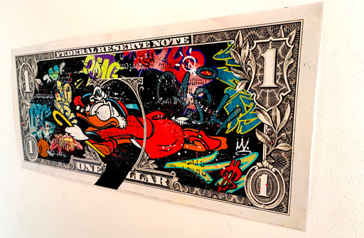 MOABIT ' RUNNING FROM STREET ART'(Scrooge running Trought the dollar )'-2021-ORIGINAL 1/1 - Image 13 of 14