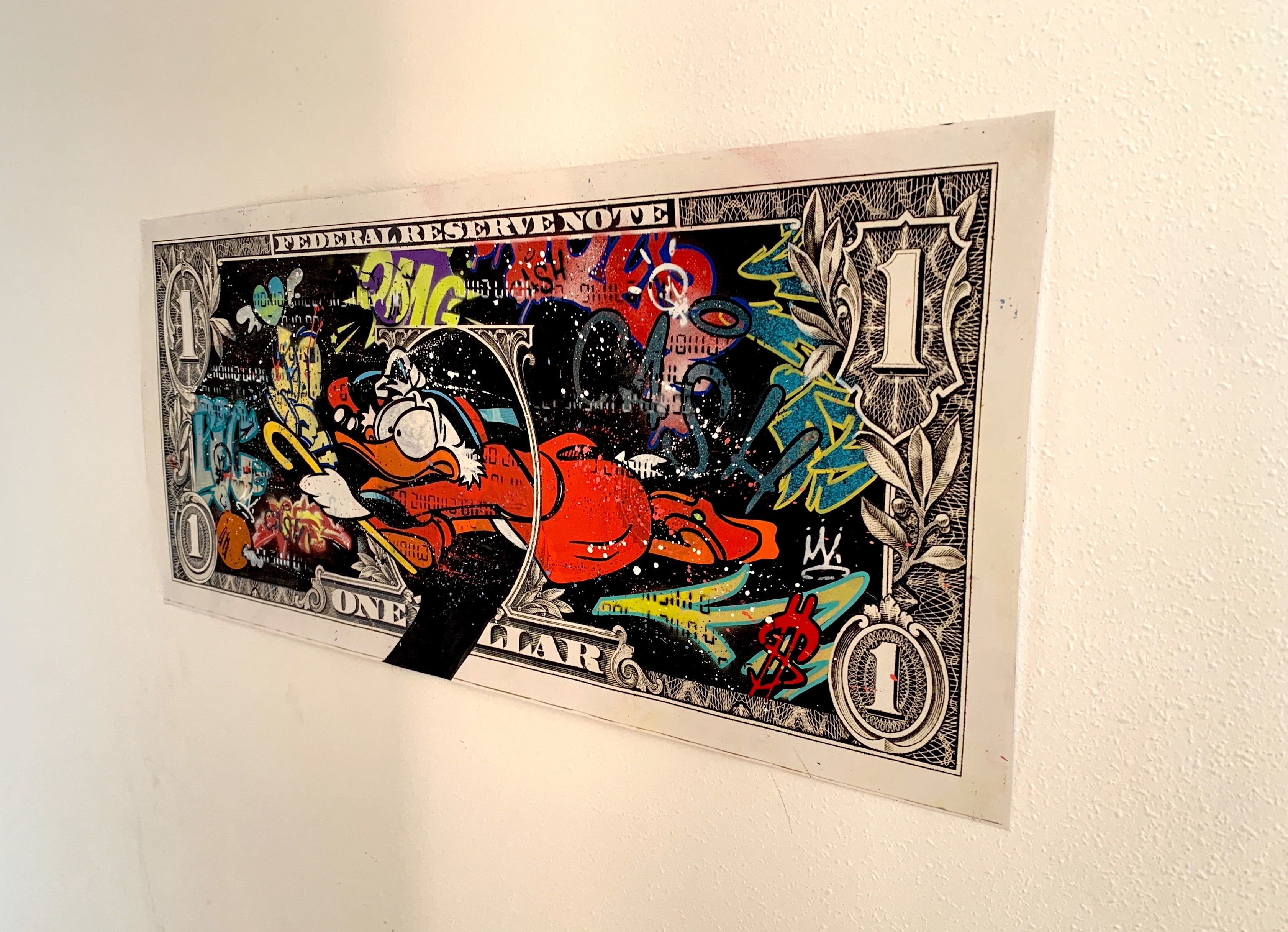 MOABIT ' RUNNING FROM STREET ART'(Scrooge running Trought the dollar )'-2021-ORIGINAL 1/1 - Image 4 of 14