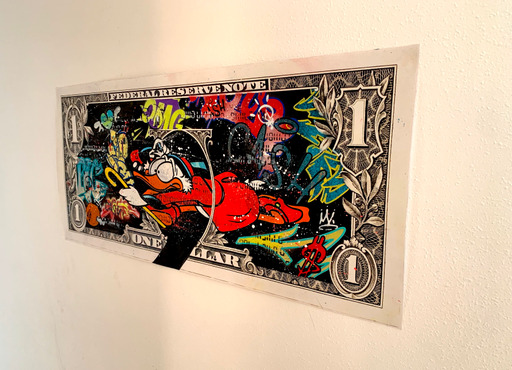 MOABIT ' RUNNING FROM STREET ART'(Scrooge running Trought the dollar )'-2021-ORIGINAL 1/1 - Image 3 of 14