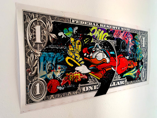 MOABIT ' RUNNING FROM STREET ART'(Scrooge running Trought the dollar )'-2021-ORIGINAL 1/1 - Image 7 of 14