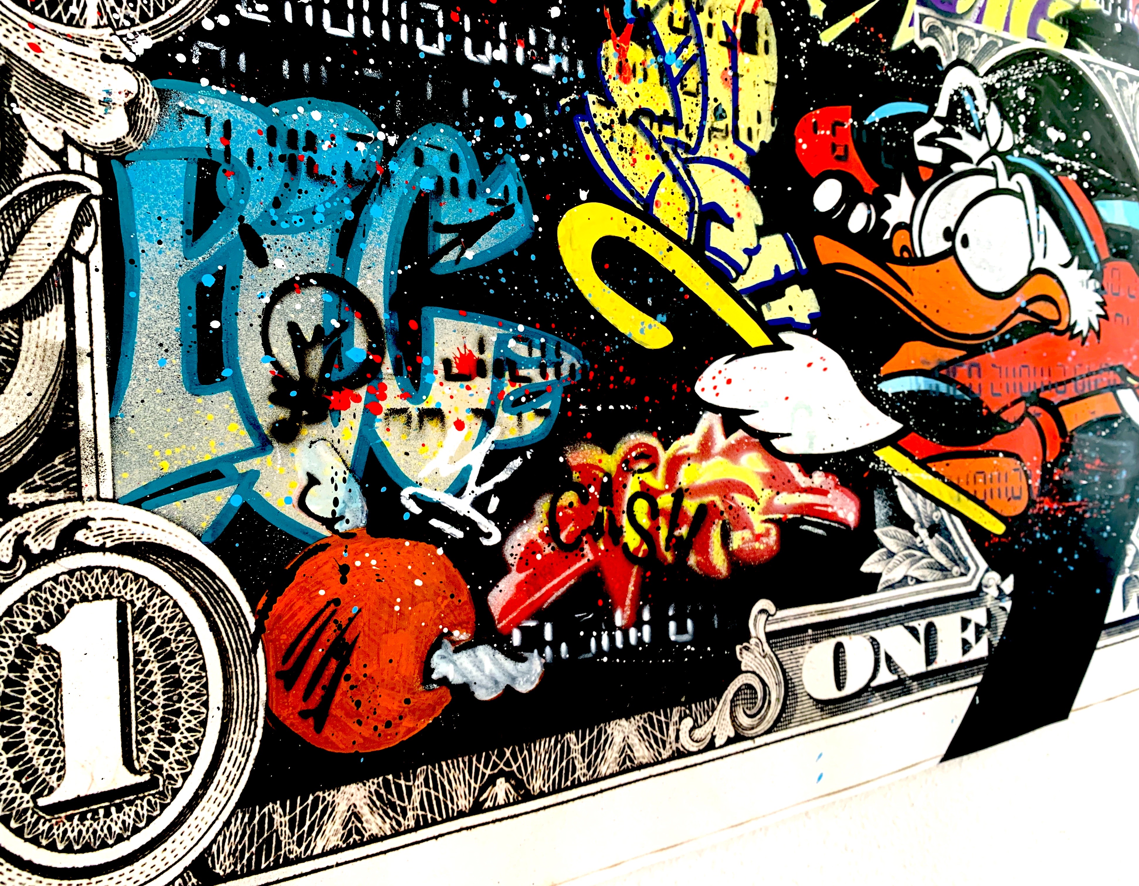 MOABIT ' RUNNING FROM STREET ART'(Scrooge running Trought the dollar )'-2021-ORIGINAL 1/1 - Image 9 of 14