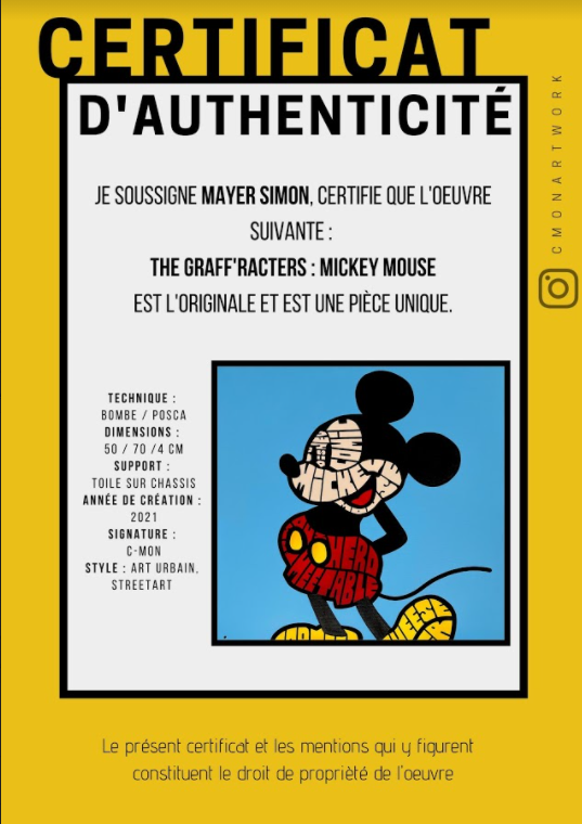 C-MON 'THE GRAFF'RACTERS :MICKEY MOUSE' -ORIGINAL 1/1 -2021 - Image 2 of 2