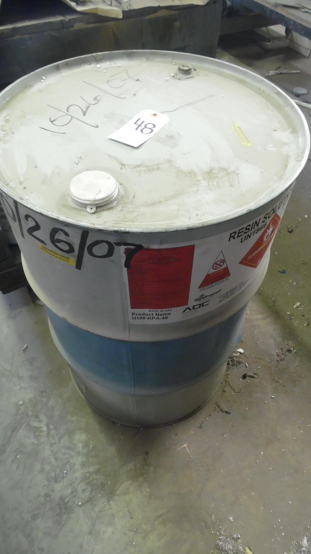 50 GALLON DRUM OF RESIN SOLUTION