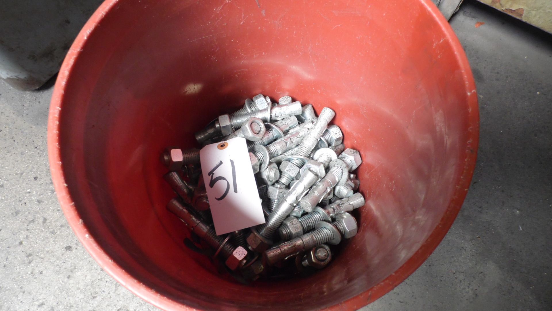 BUCKET OF LARGE BOLTS