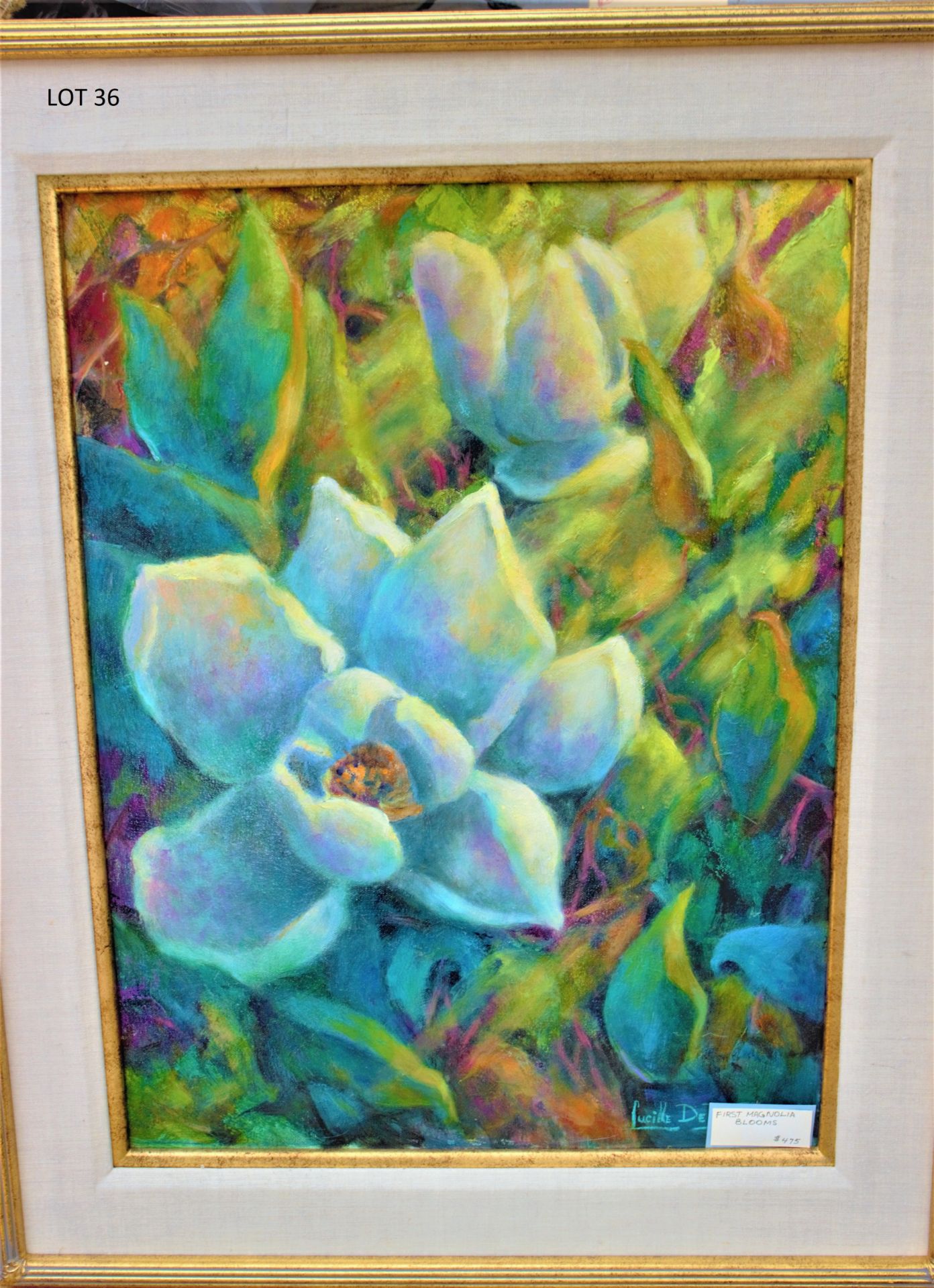 MAGNOLIA BLOOMS 18" X 24" OIL SIGNED