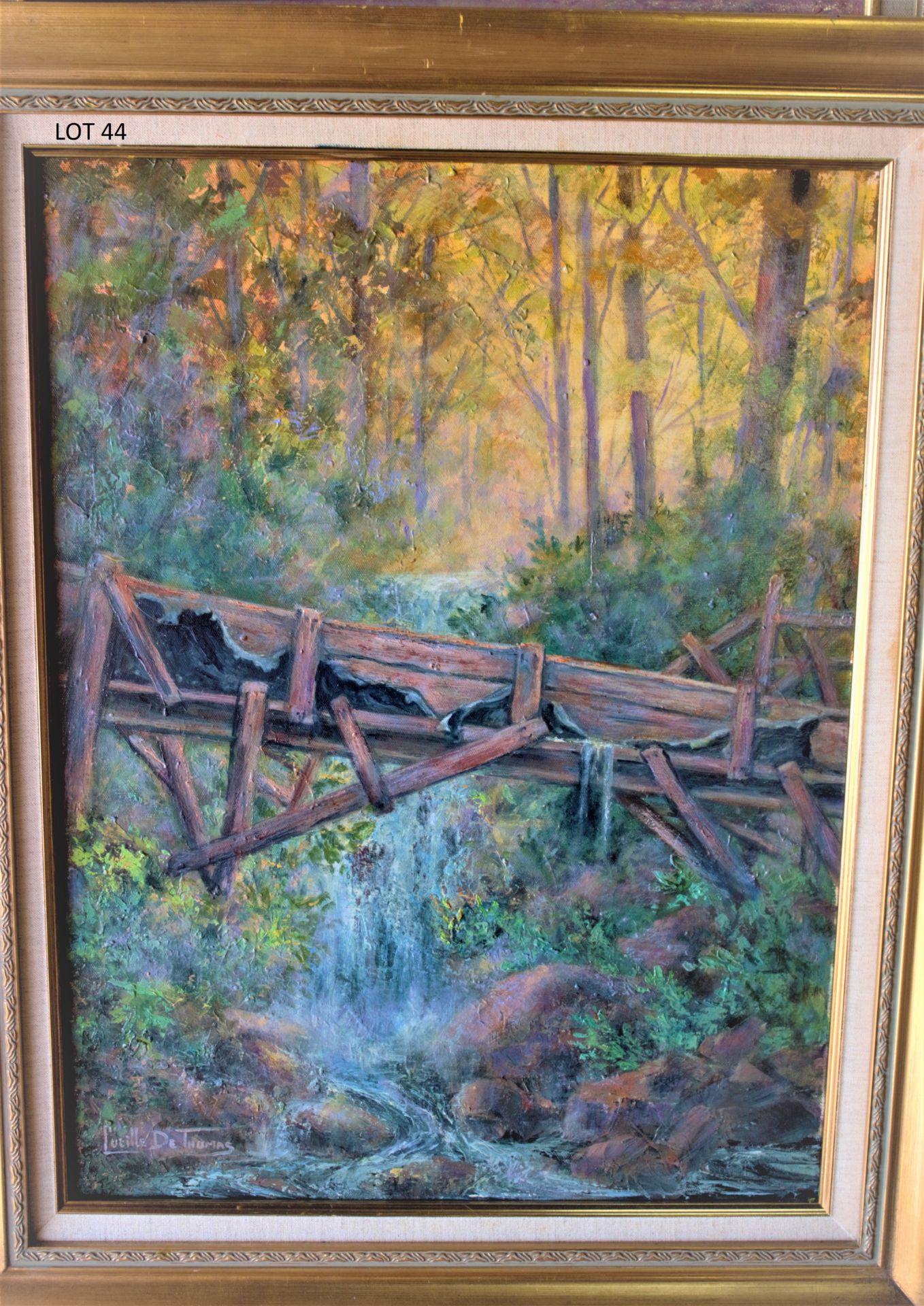 OLD WATER SLUICE 18" X 24" OIL SIGNED
