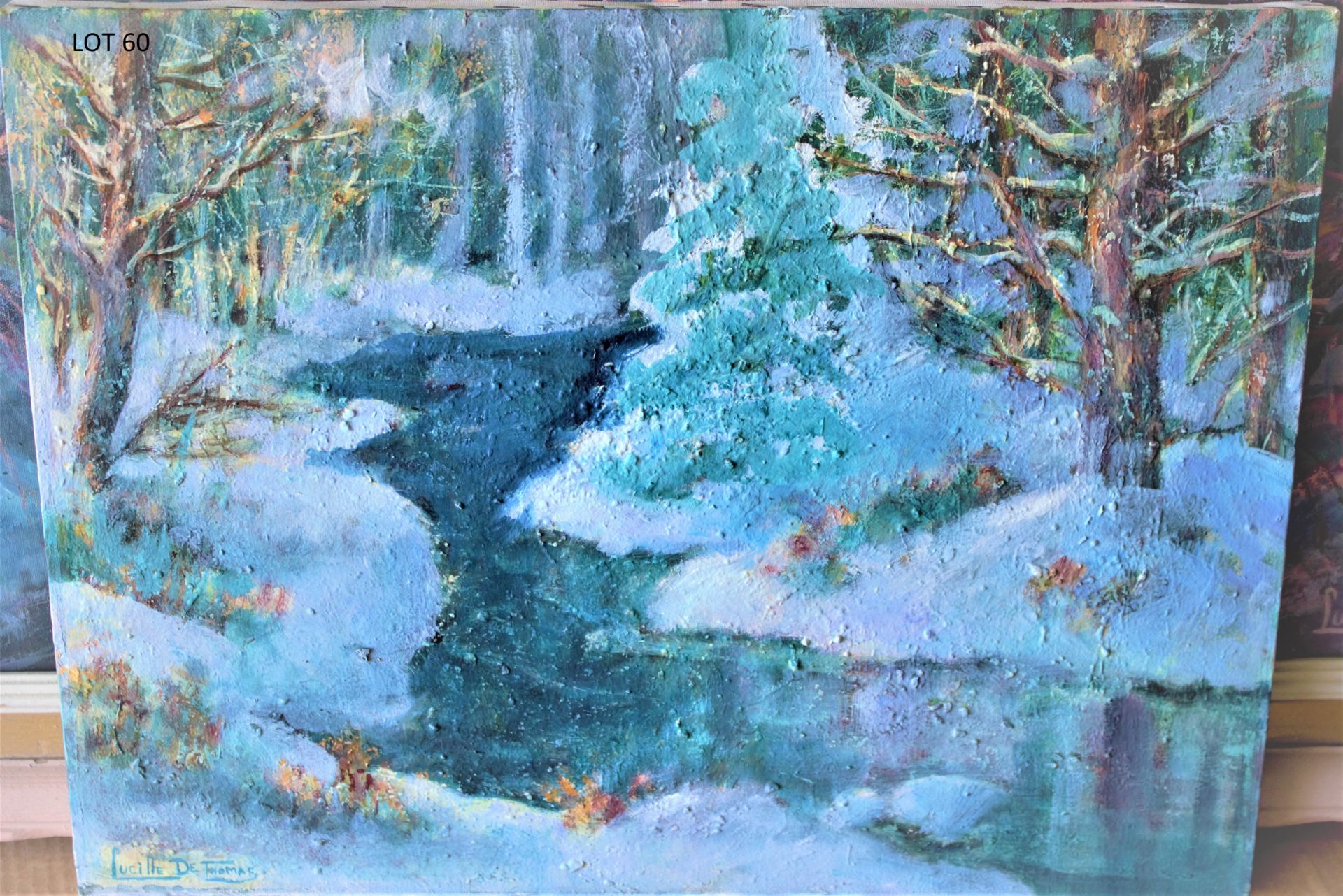 SNOWDAY 18" X 2" OIL SIGNED