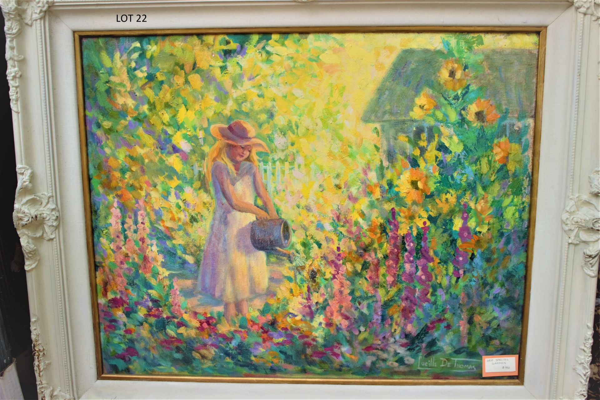HER SPECIAL GARDEN 24" X 30" SIGNED