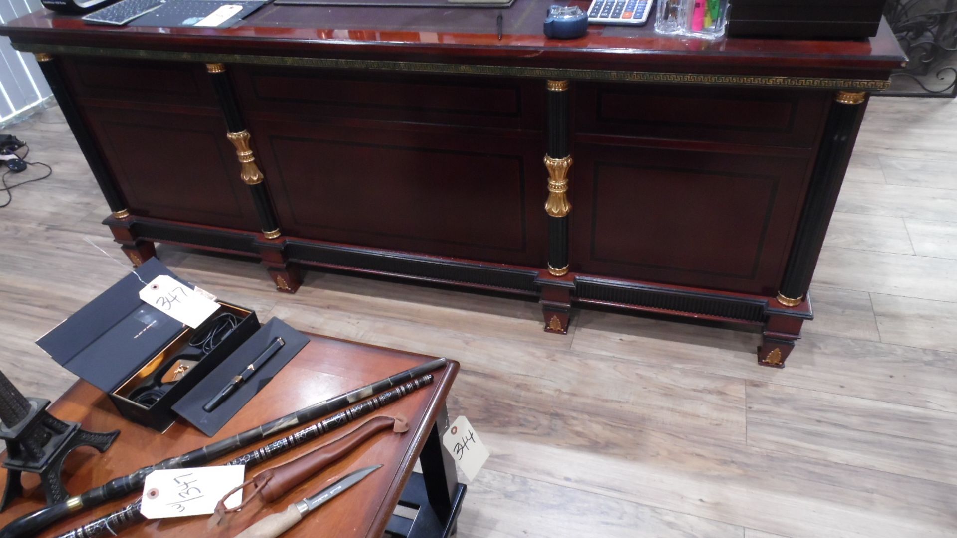 ORNATE DESK w/ SIDE TABLE & CHAIR