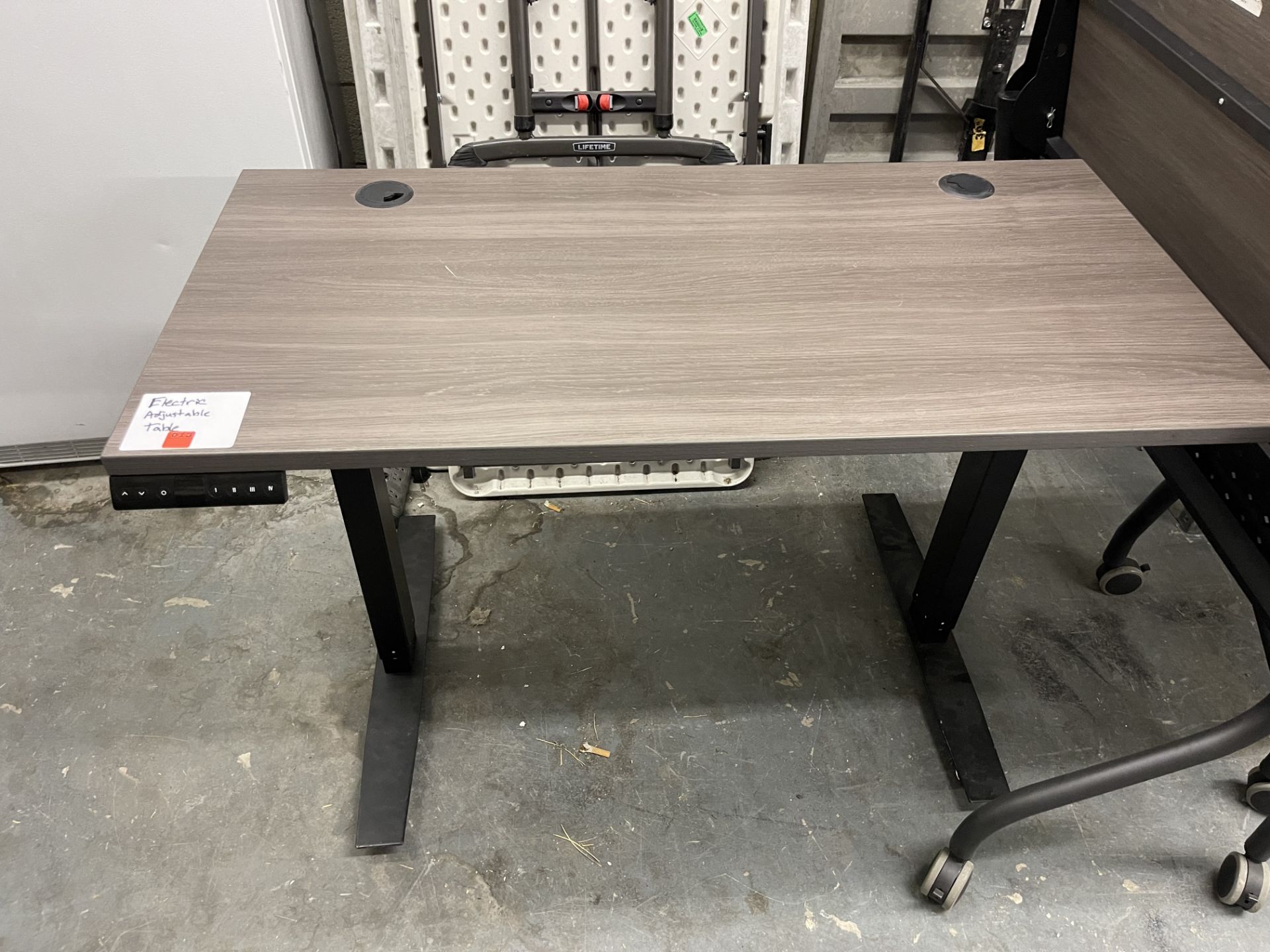 GREY ELECTRIC ADJUSTABLE TABLE 47X24