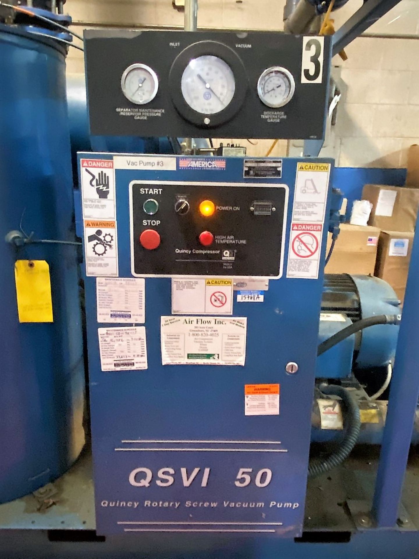Quincy Model QSVI50AN3A 50 HP Rotary Screw Vacuum Pump  - Image 3 of 5