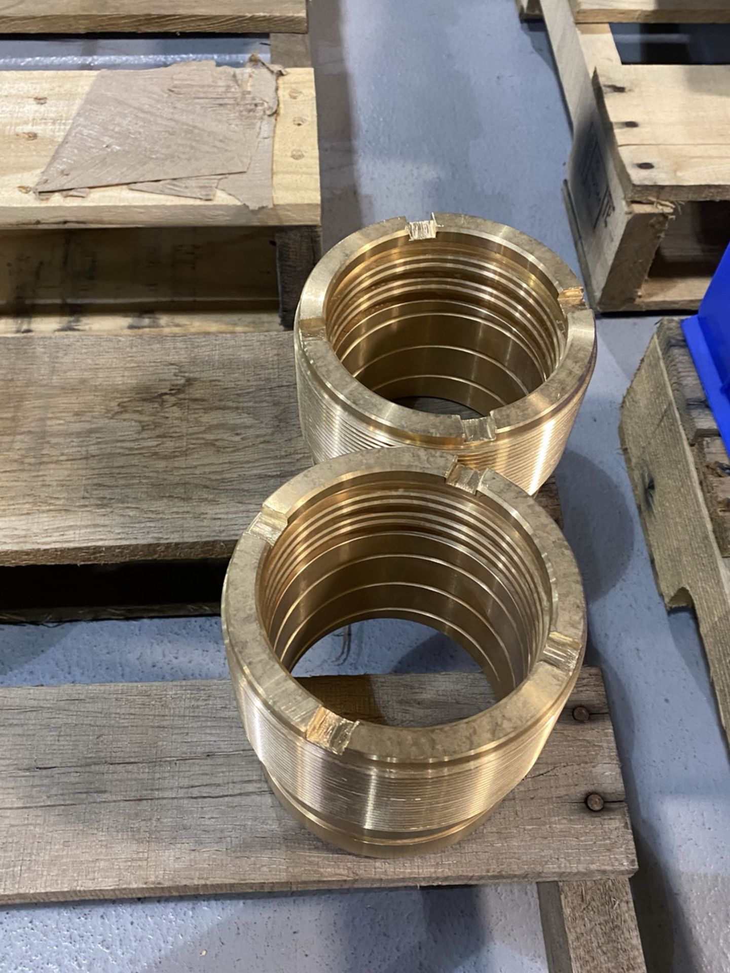 (2) Skid Of Various Size Brass Pipe Flanges  - Image 6 of 14
