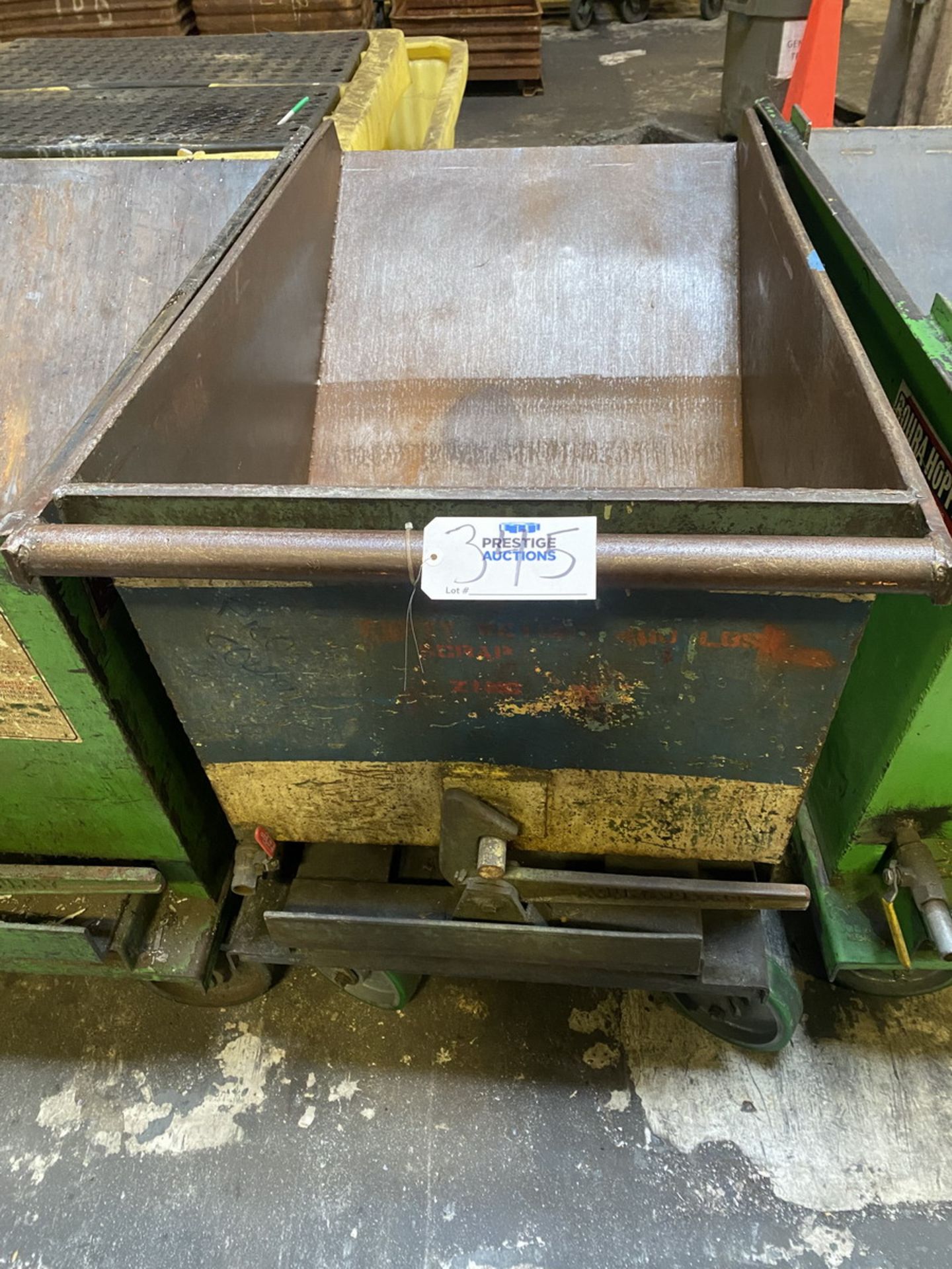 Roura Hopper 28" W x 48" L x 24" D Mobile Self Dumping Hopper