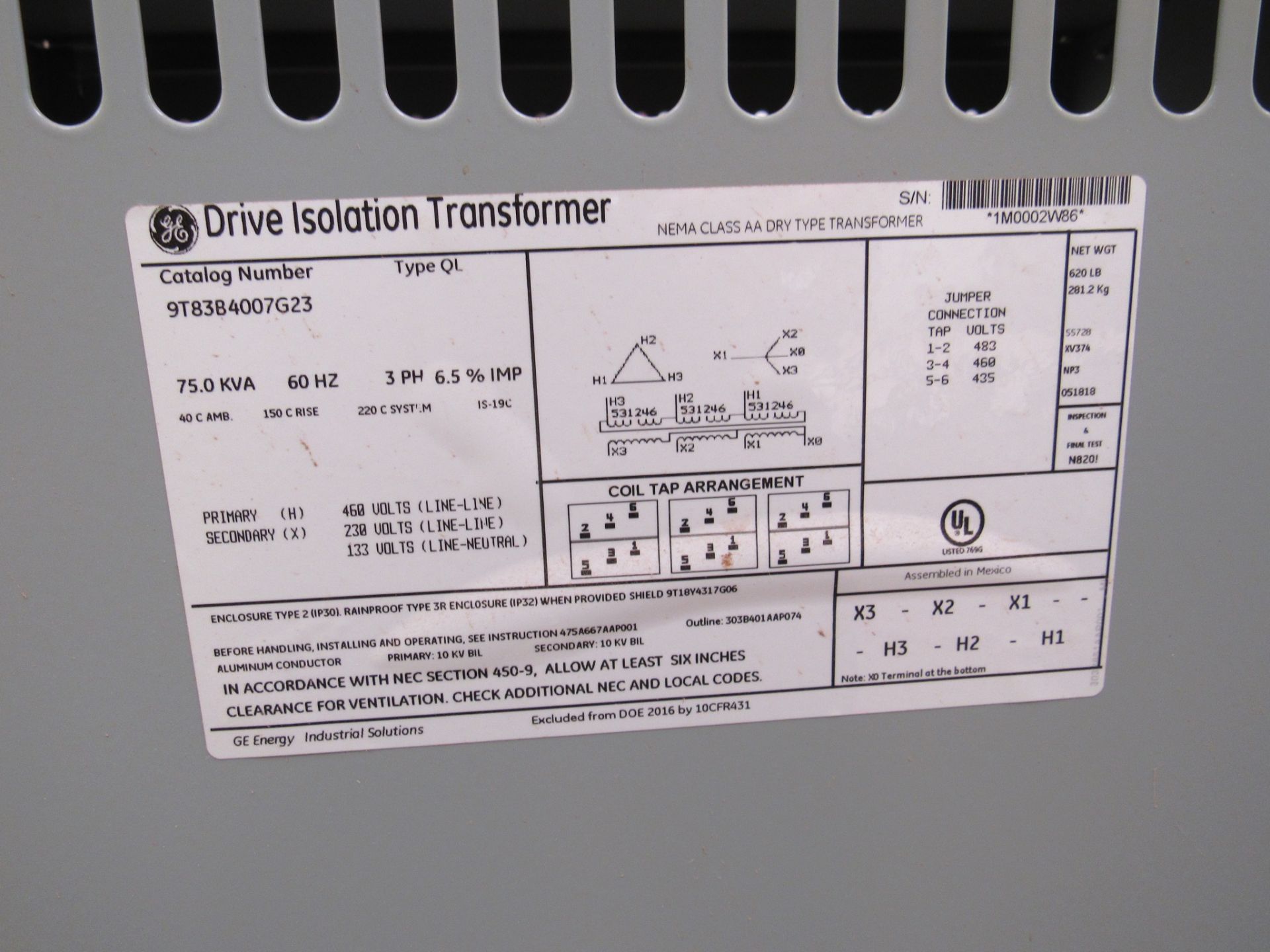 GE Driver Isolation Type Transformer - Image 2 of 2