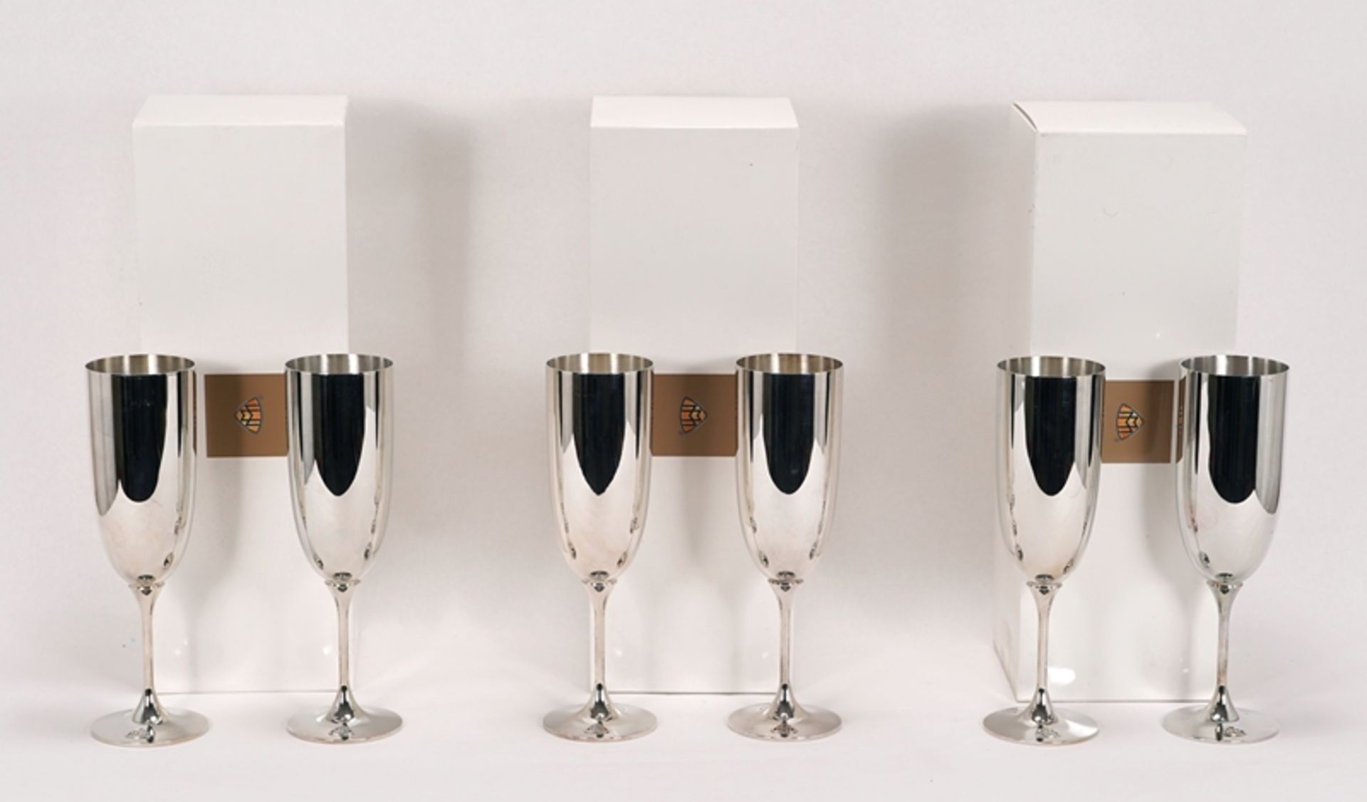 Sechs Champagnerkelche | Six champagne goblets