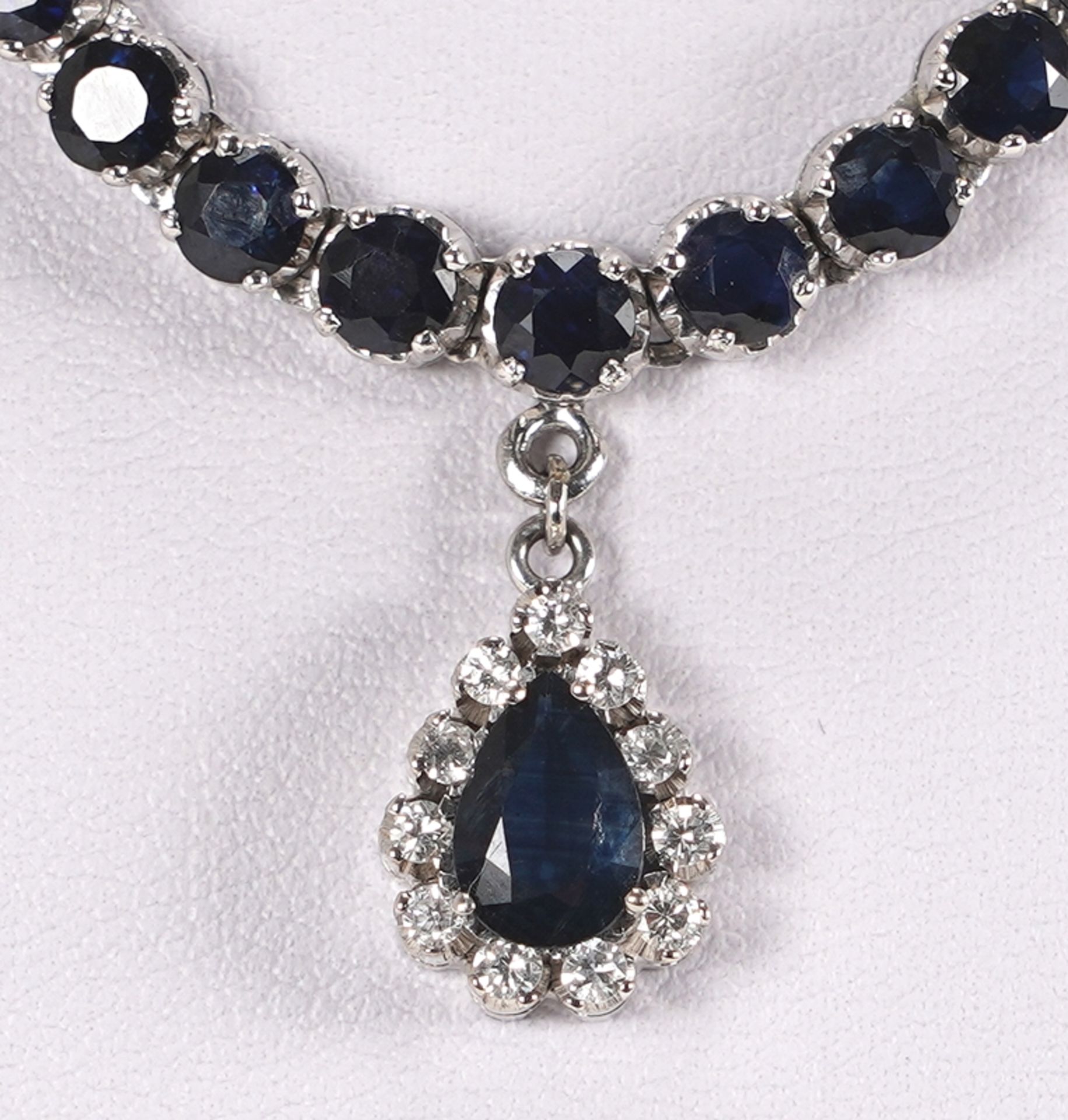 Brillant-Saphircollier | Brilliant-cut sapphire necklace - Image 2 of 2