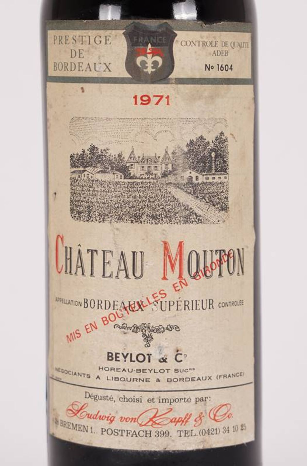 1 Flasche Chateau Mouton - Bild 3 aus 3
