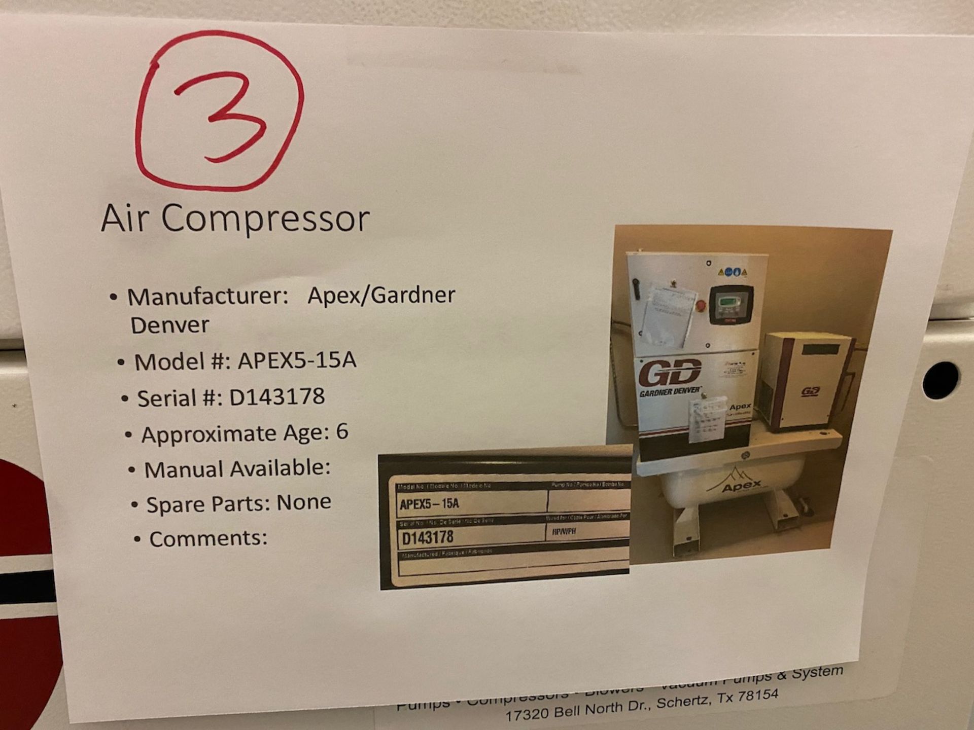 Gardner Denver Air Compressor - Image 2 of 10