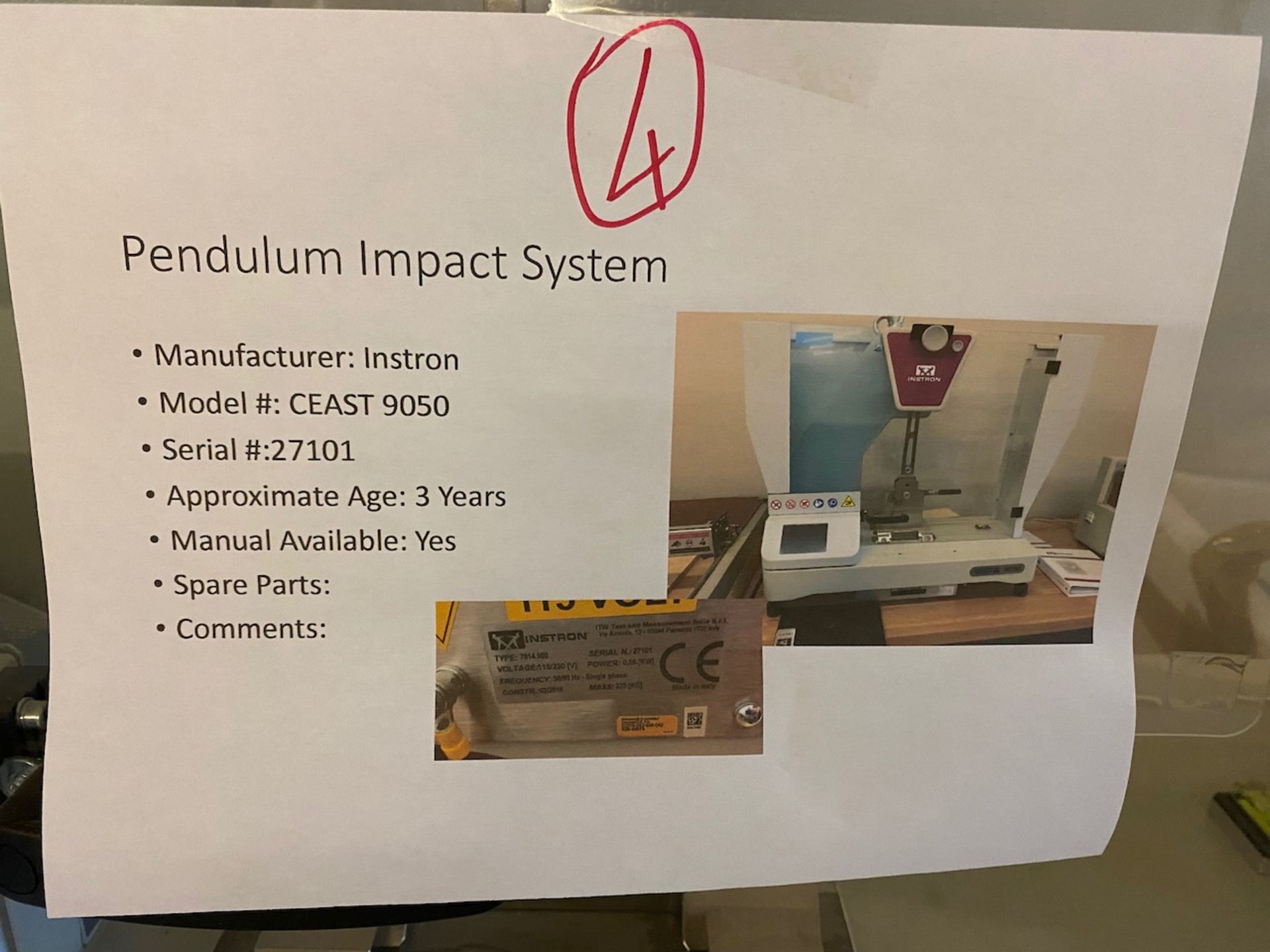 Instron Pendulum Impact System - Image 2 of 17
