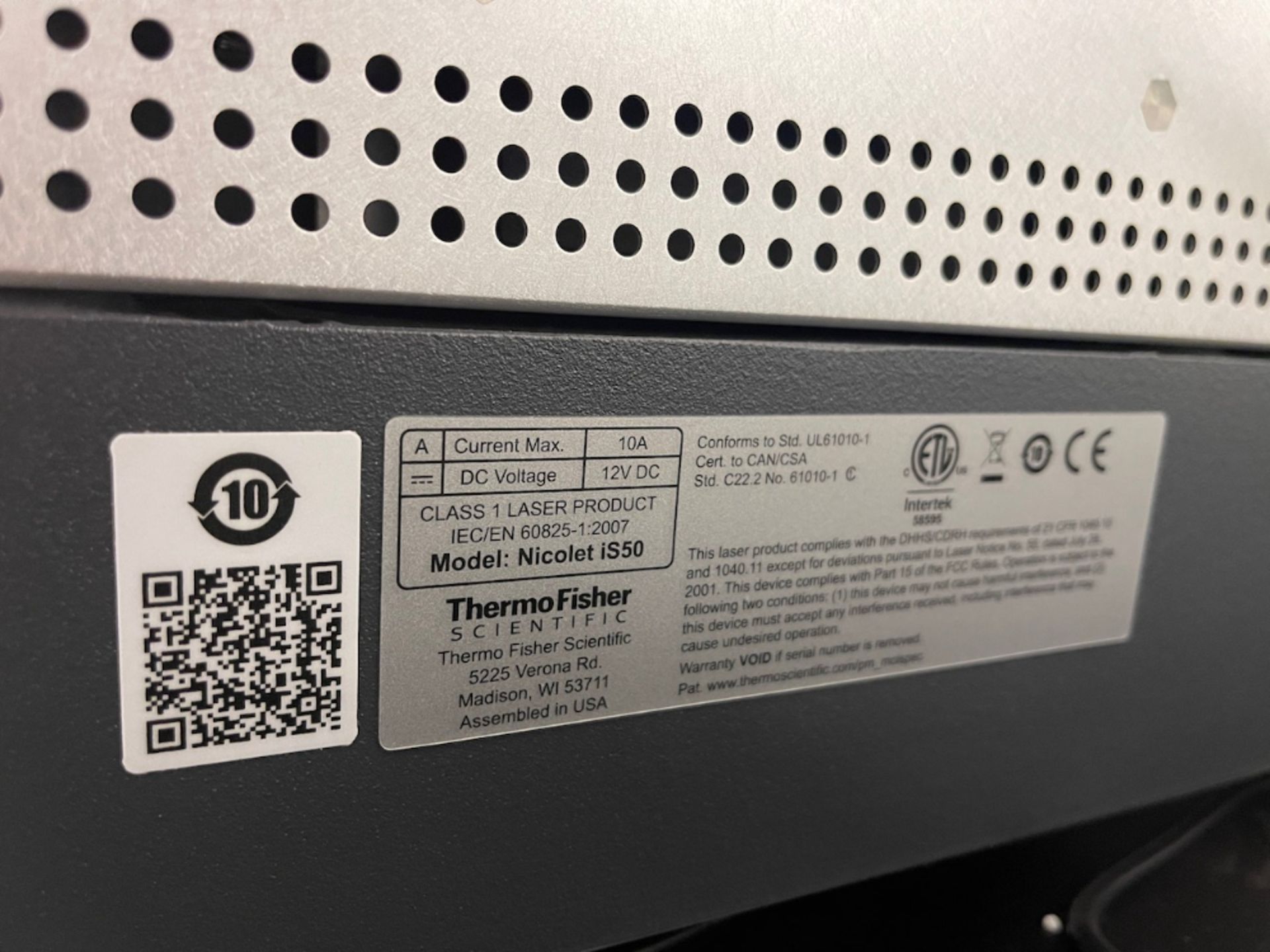 Thermo Nicolet iS50 FT-IR Spectrometer - Image 10 of 10