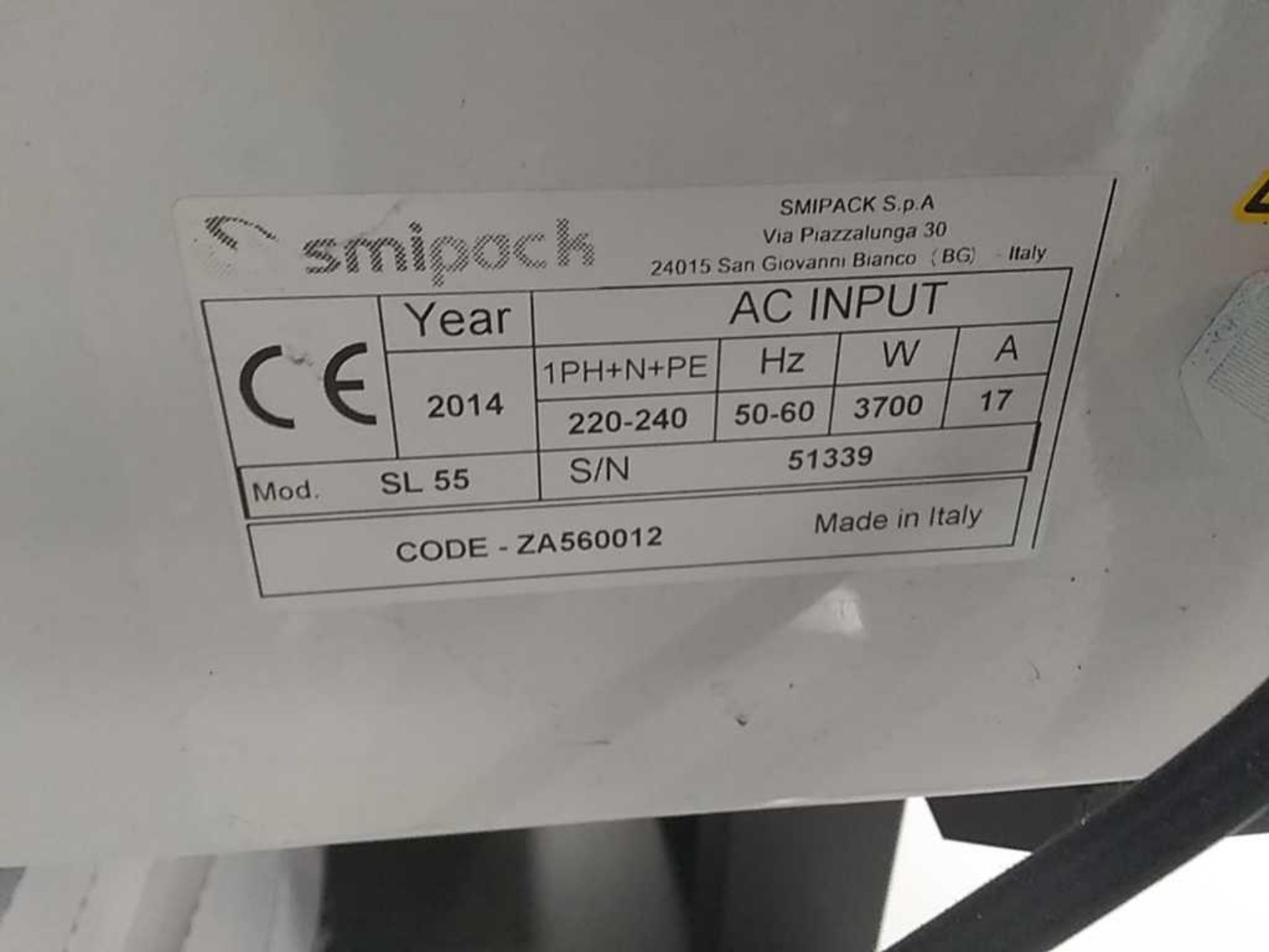 2014 Smipack Model SL-55 L-Seal Hood Packer, - Image 3 of 3