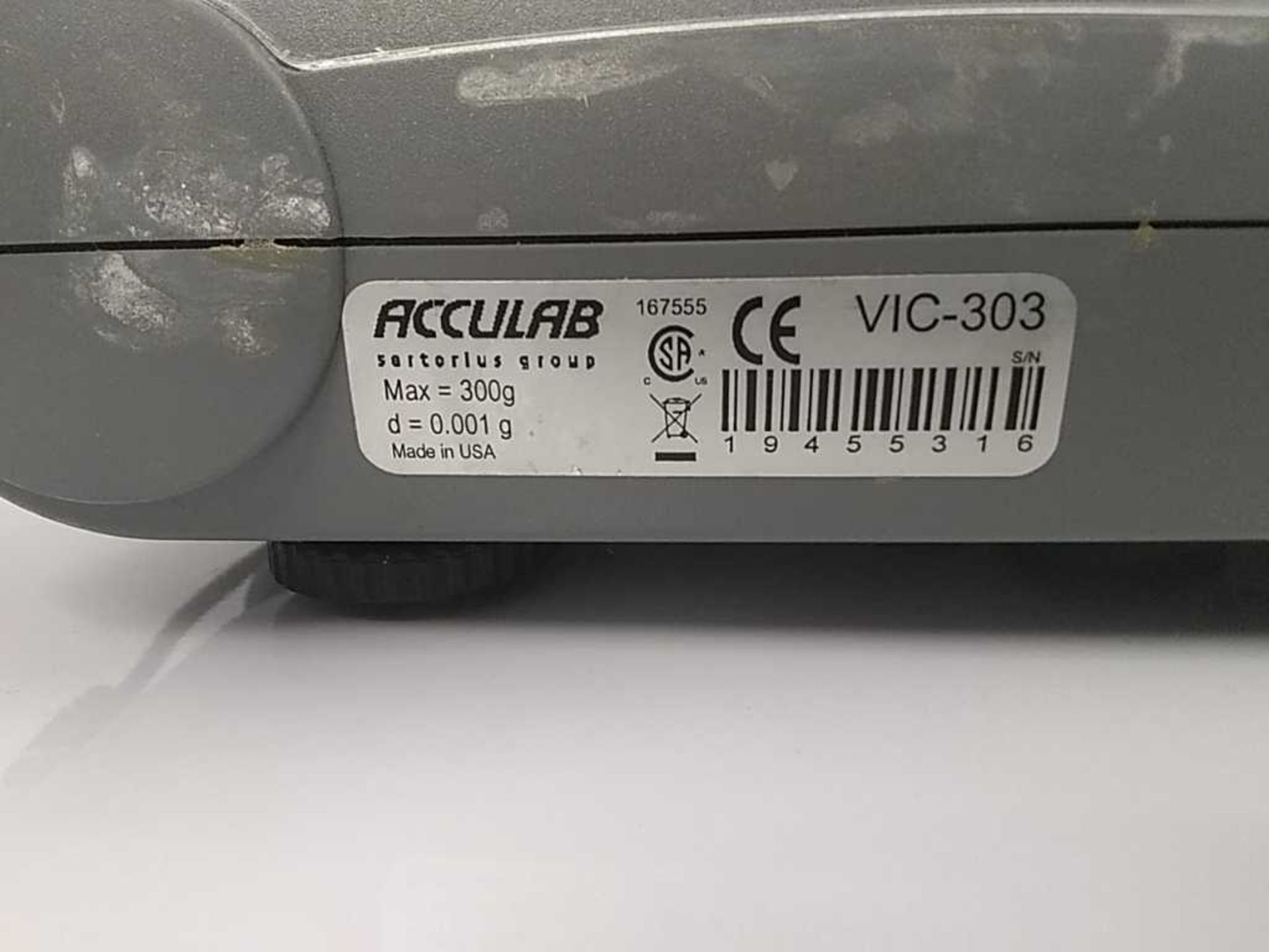 Acculab Sartorius Model VIC-303 300g Digital Scale - Image 3 of 3