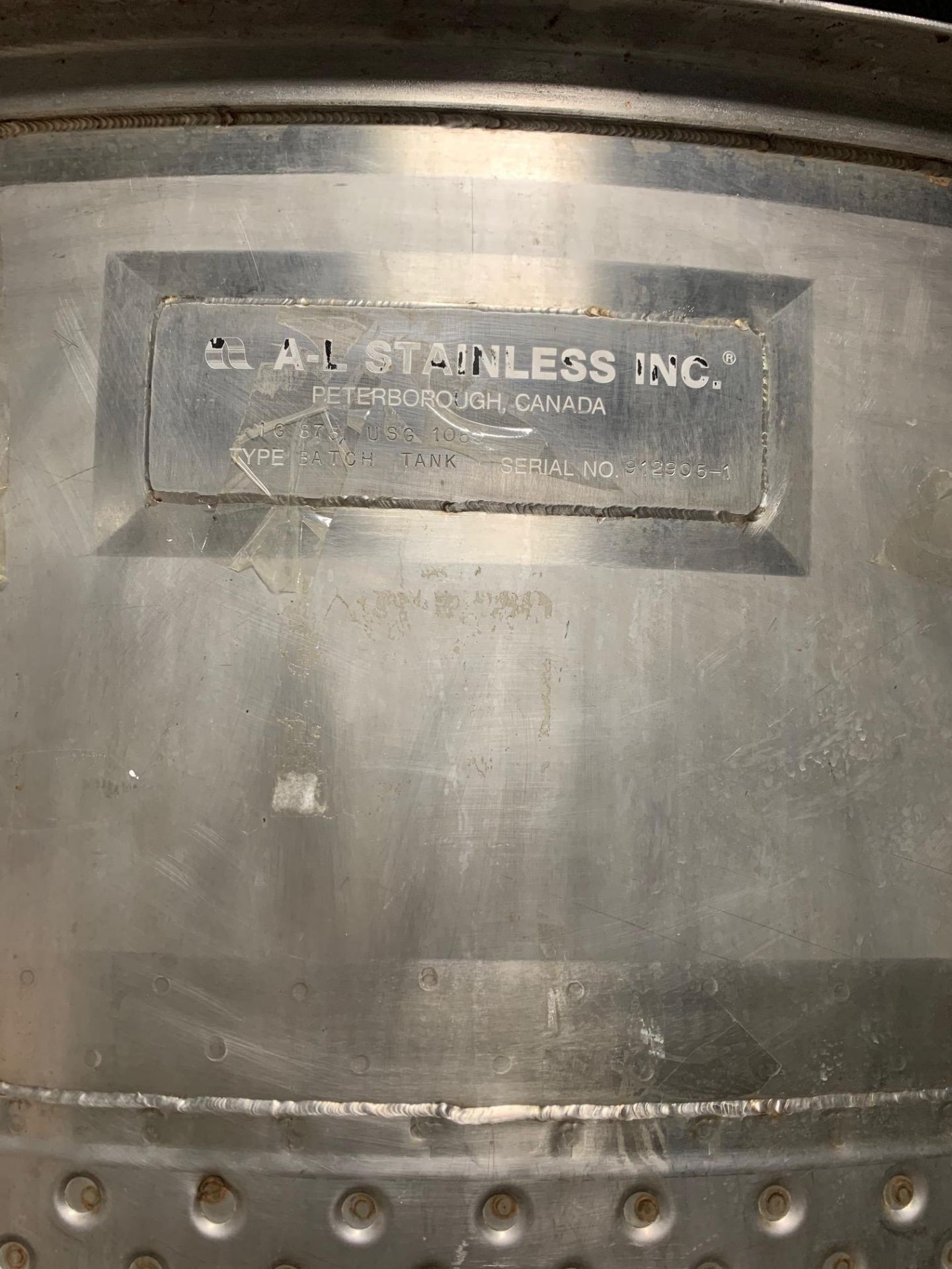 Stainless Steel Batch Tank 875 Imp. Gal (1060 USG) - Image 4 of 5