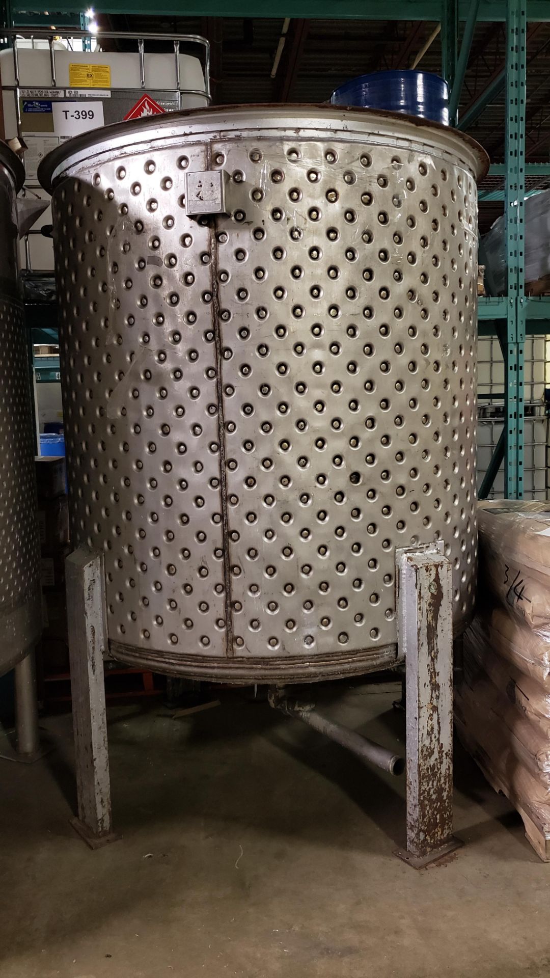 304 Stainless Steel Dimple Jacketed Tank - Approx 2500 Liter