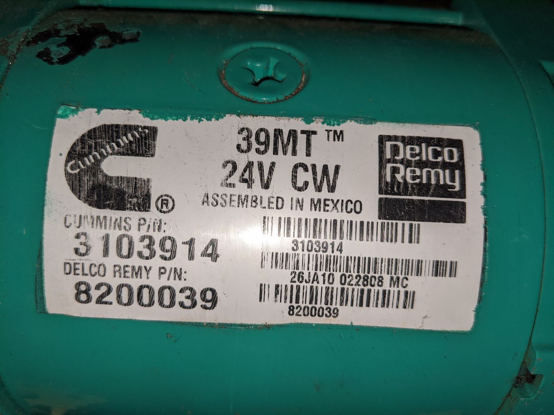 Delco Remy Model 39MT 24V Gear Reduction Starter - Image 2 of 2
