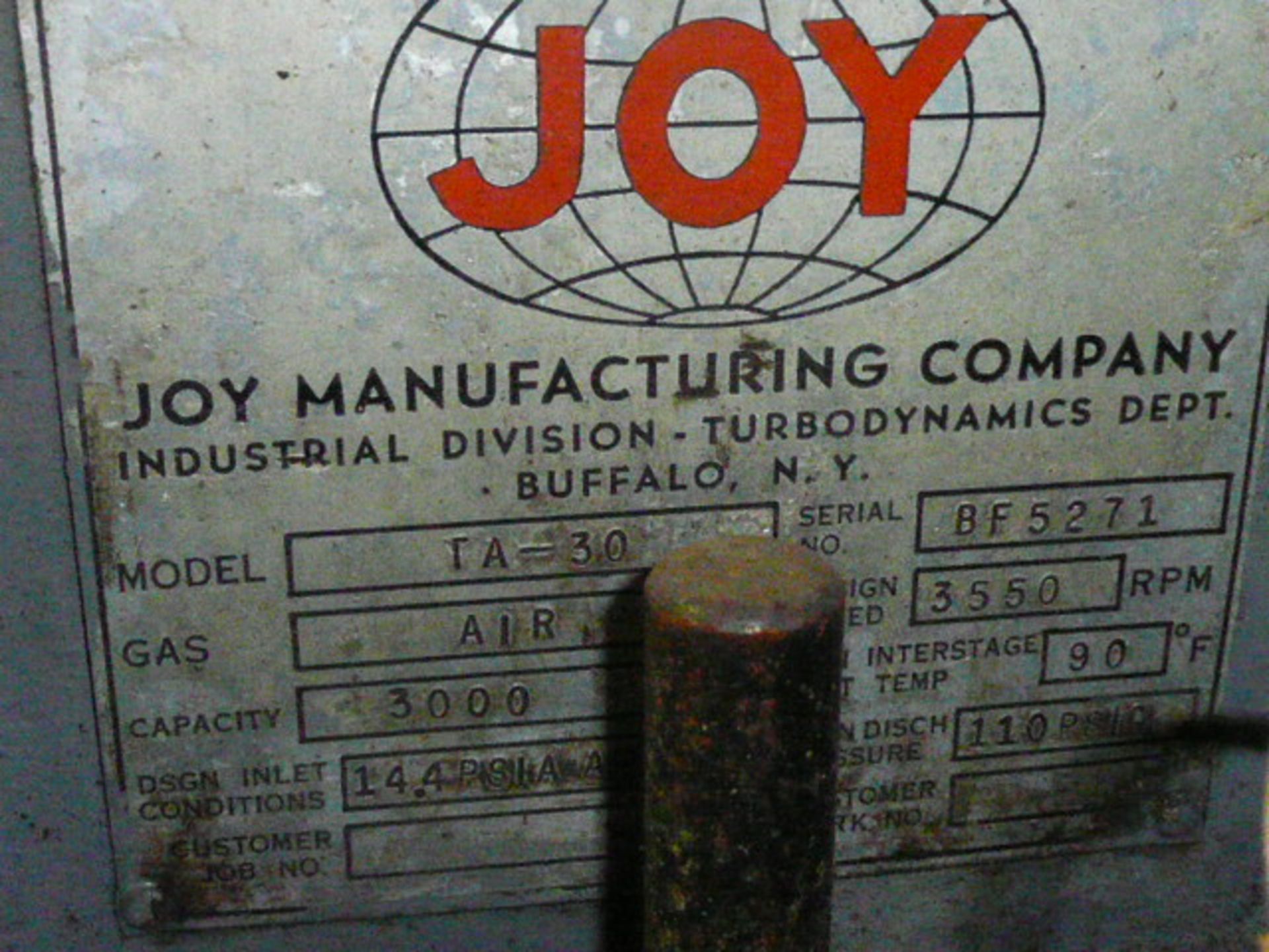 Joy Manufacturing Company Turbo Air Compressor, Model TA30. Capacity 3000 CFM. - Image 10 of 10