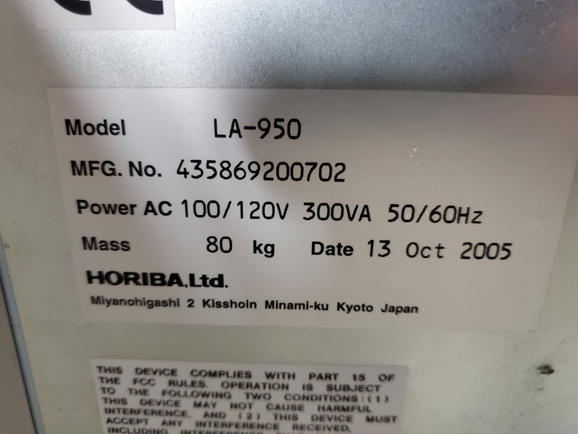 Horiba Partica Model LA-950 Laser Scattering Particle Size Distribution Analyzer - Image 2 of 10