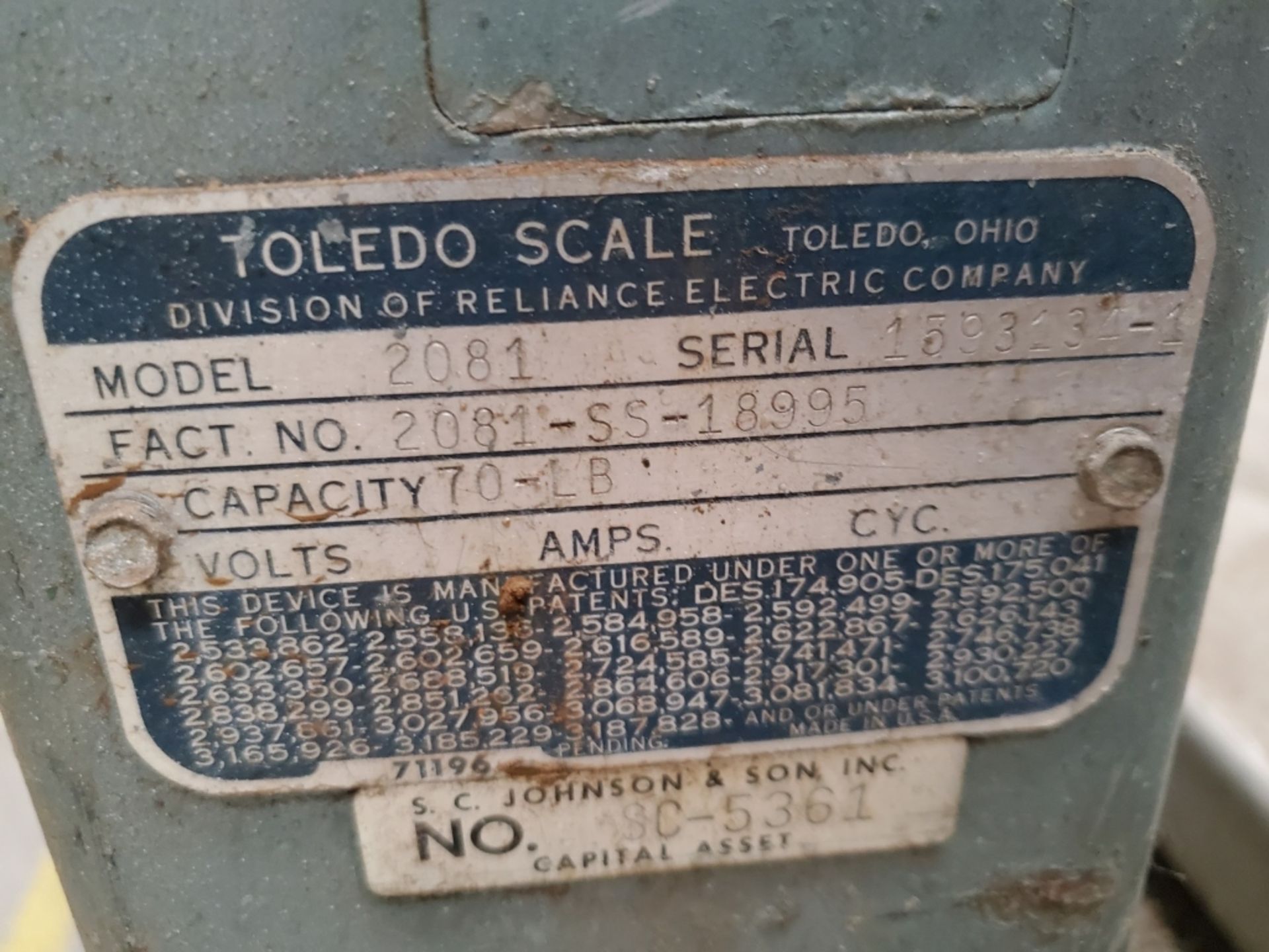 Toledo Scale Model 2081 70lbs Capacity Dial Scale - Image 7 of 7