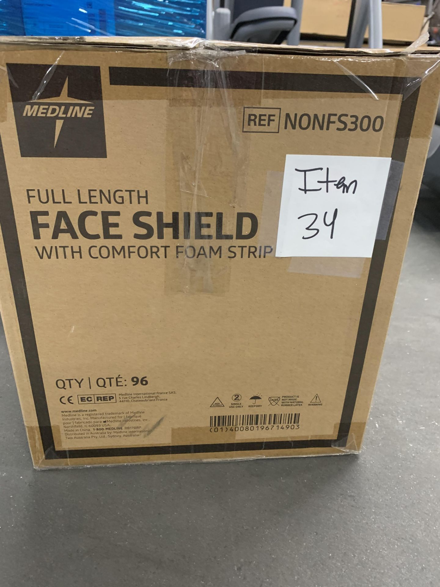 Lot Medline Full Length Face Shields