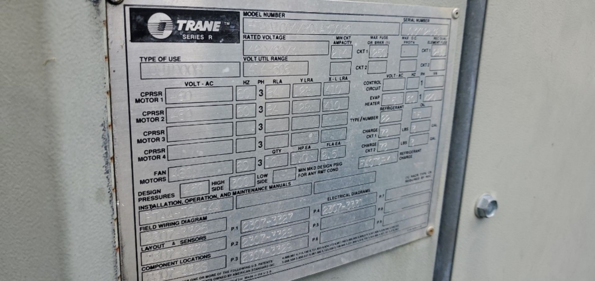 Trane Series R RTAA1004XP01A3D0BG Chiller - Image 3 of 3