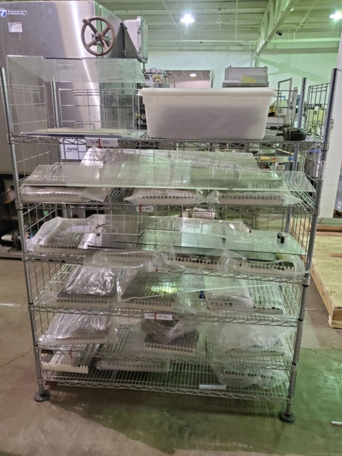(1) Nexel 60"" x 24"" Stationary Stainless Steel Wire Rack w/ Misc Slat Counter Wares Very Sizes - Image 2 of 3