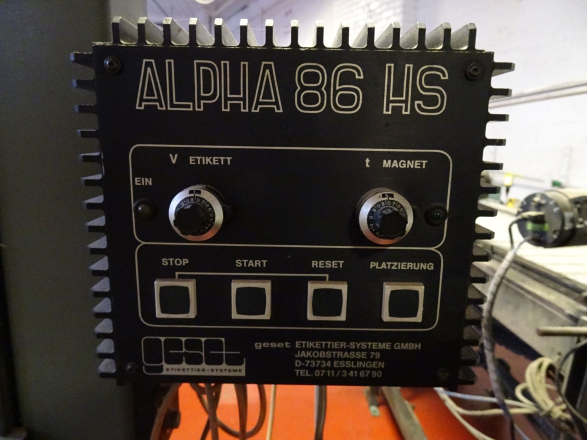 Geset Alpha 86HS Labeler w/ Webber Stand - Image 3 of 5