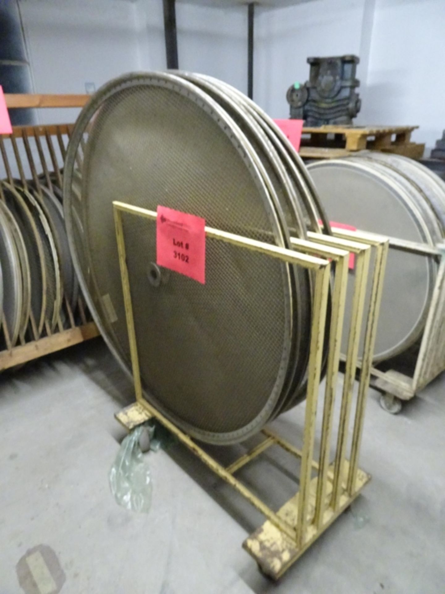 Cart of Various Size Sieveing Screens