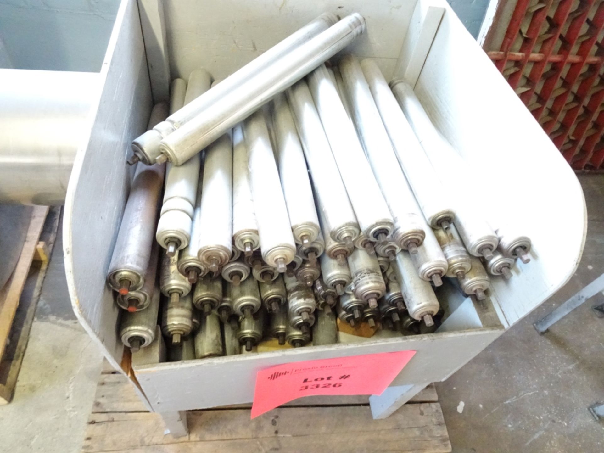 Skid Lot of Rollers w/ Stand