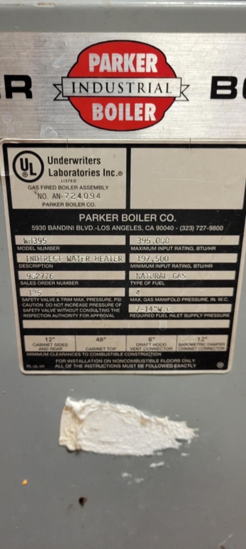 Parker Industrial Boiler Water Heater - Image 4 of 4