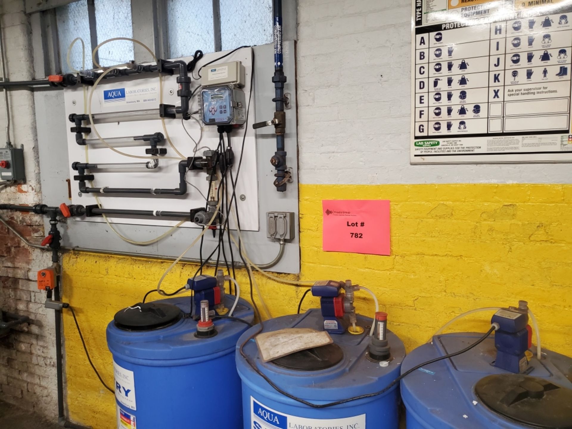 Aqua Laboratories Wall Mounted Water Manifold System w/ Cooling Tower Control Unit, (3) Walchem IW