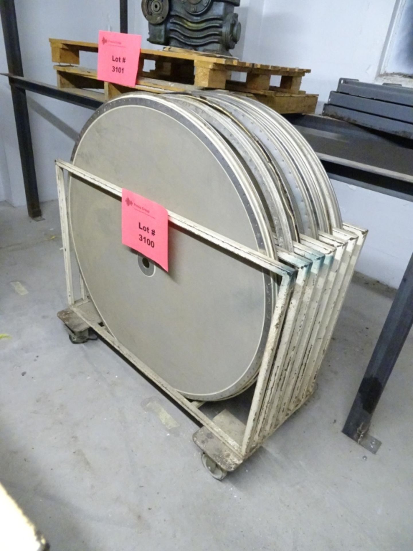 Cart of Various Size Sieveing Screens