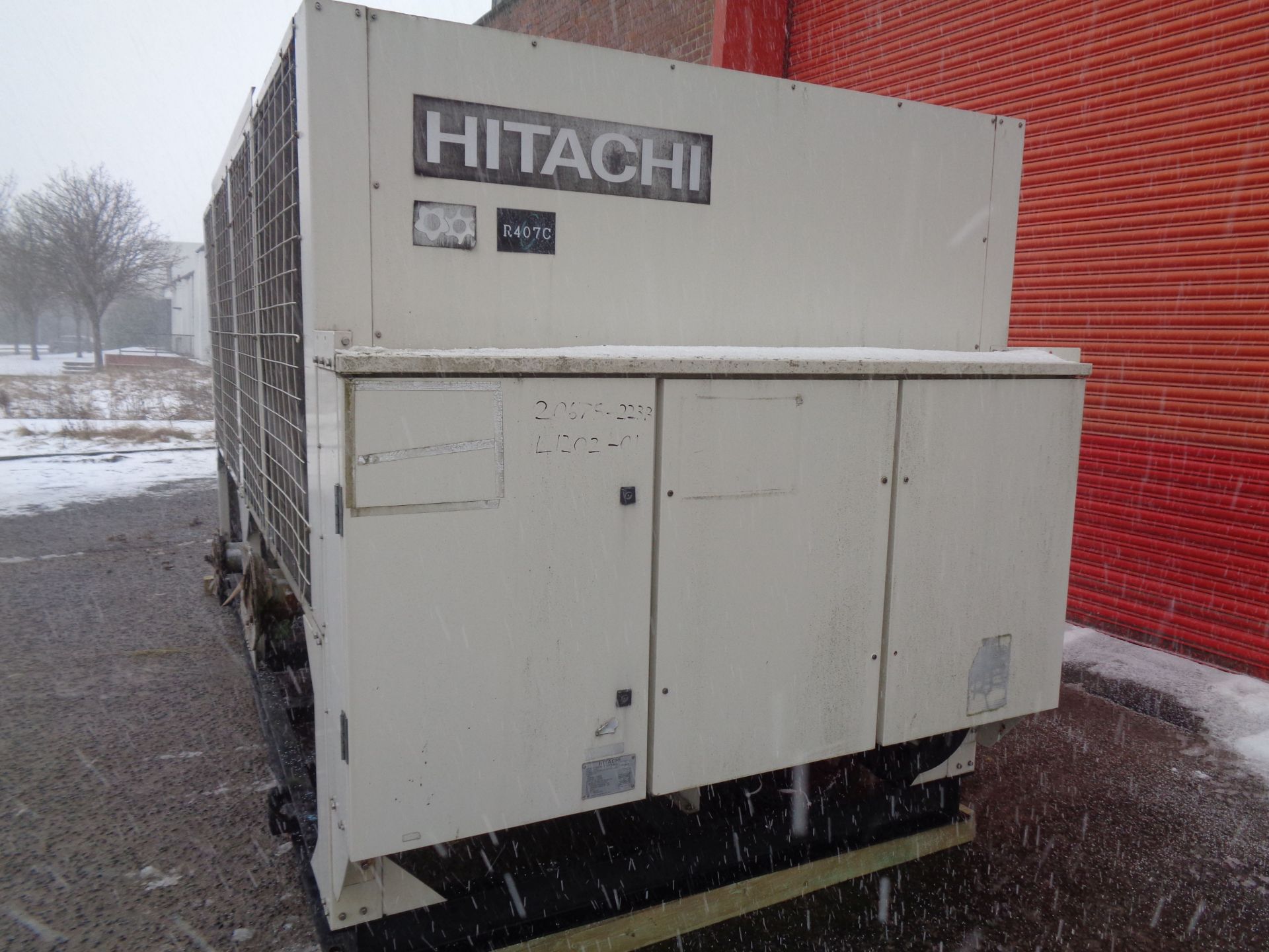 Hitachi ""H Series"" air cooled chiller model RCUG 150AHYZ1. 103 tons. New 2011. Chiller utilizes - Image 7 of 9