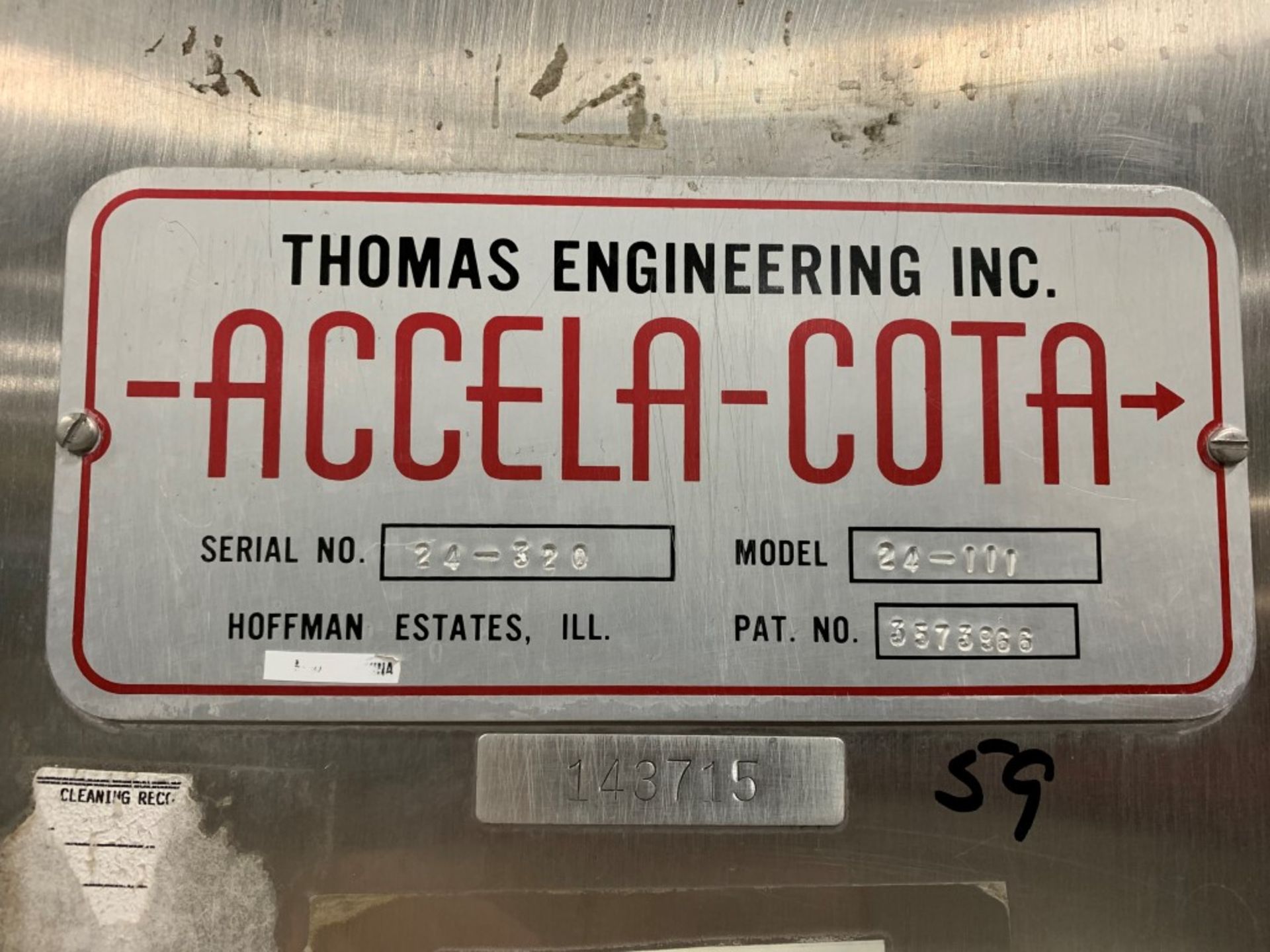 Thomas Accela Cota 24" Coating Pan, Model 24-III, Stainless Steel Construction. Top vented. Serial# - Image 6 of 10